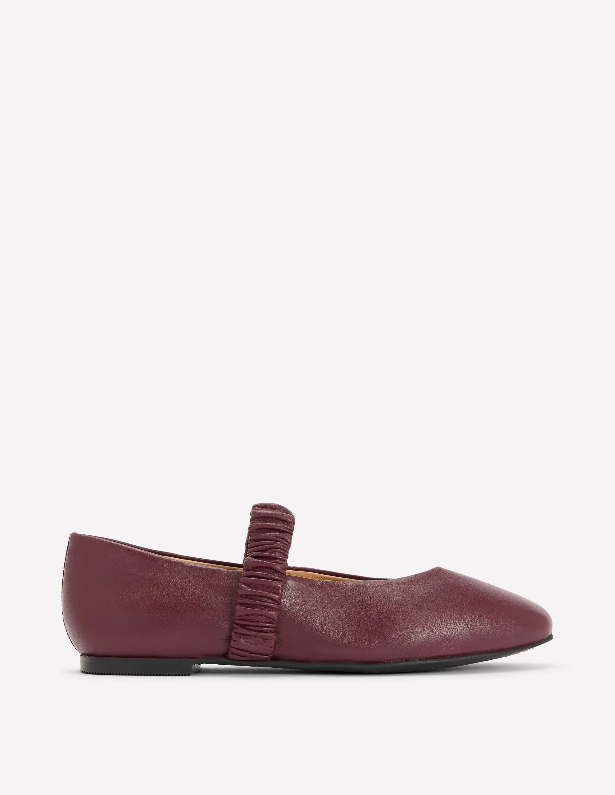 Camilla Ruched Ballet Flats-Oxblood - 1
