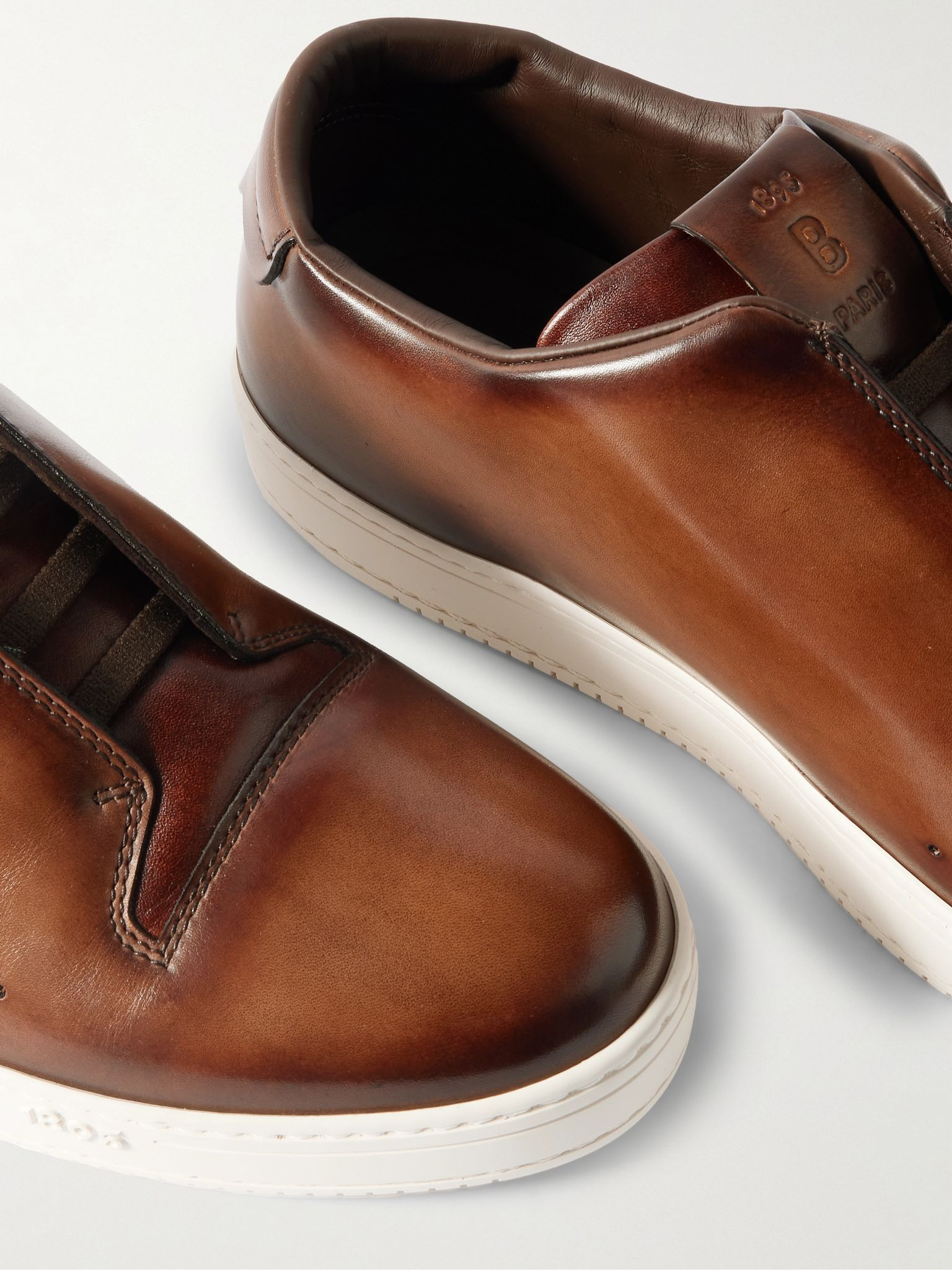 Playtime Scritto Venezia Leather Slip-On Sneakers Brown - 5