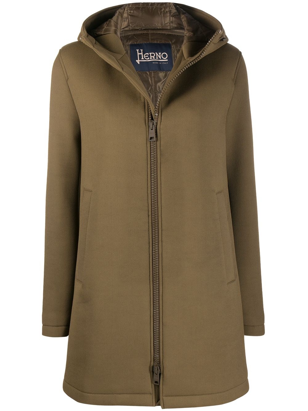 hooded zip-up coat - 1