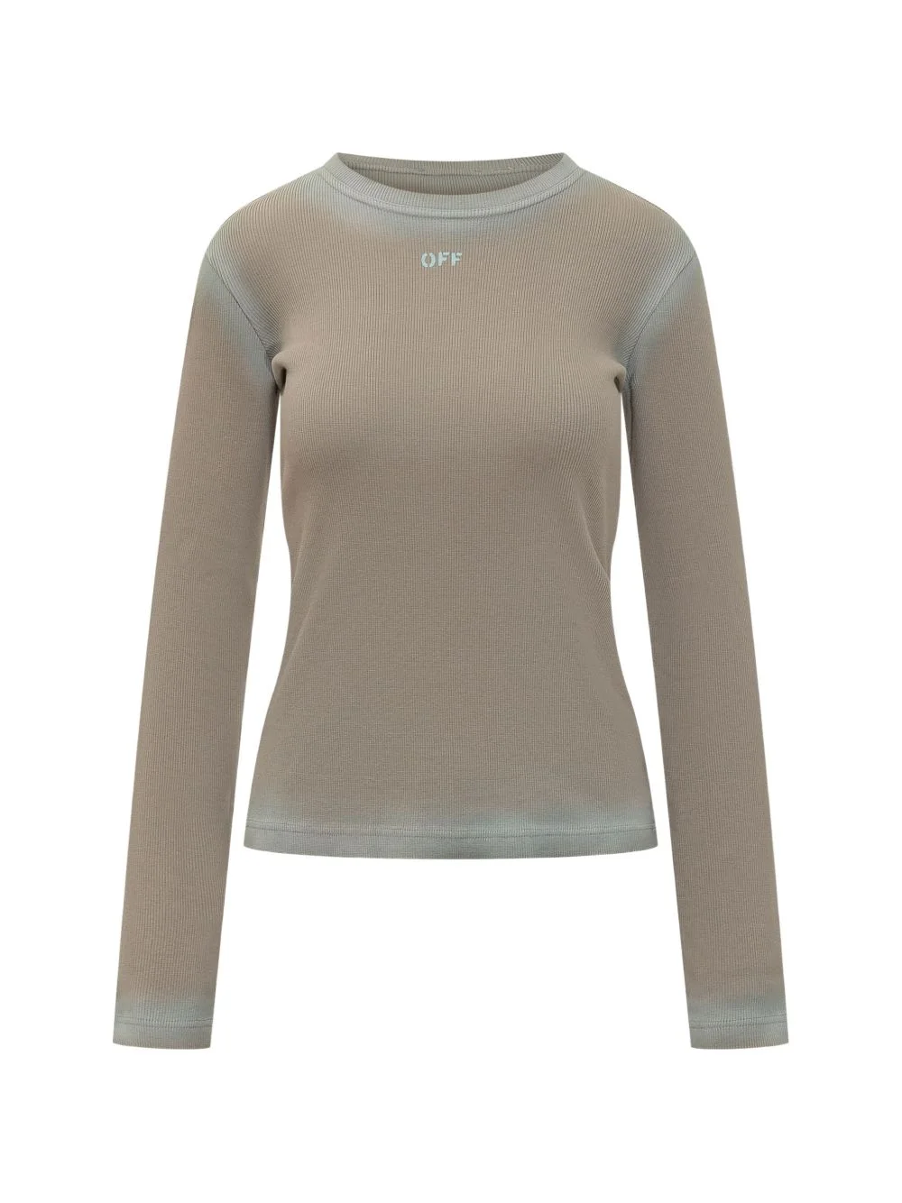 ribbed long-sleeved top - 1