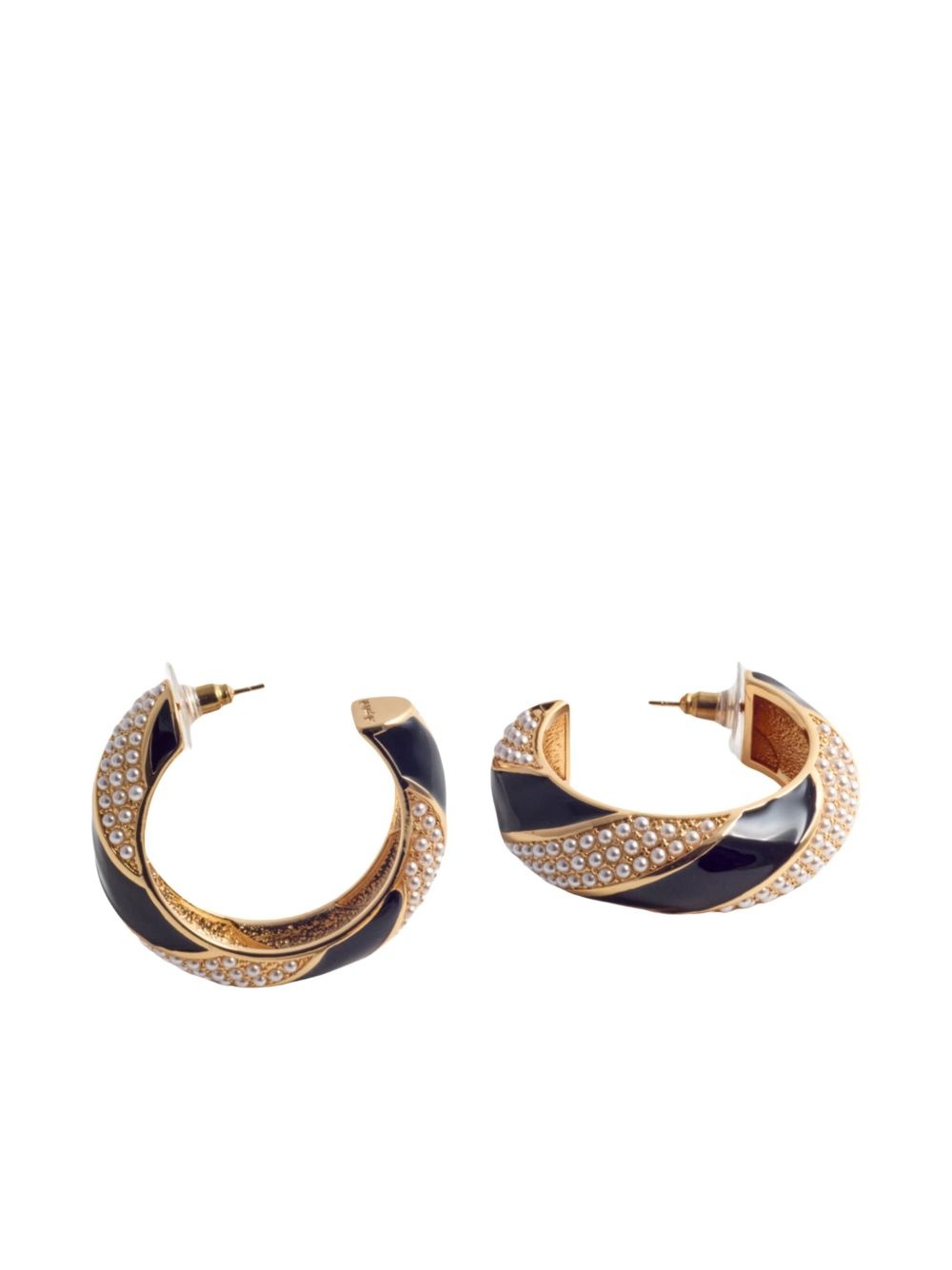 faux-pearl hoop earrings - 4