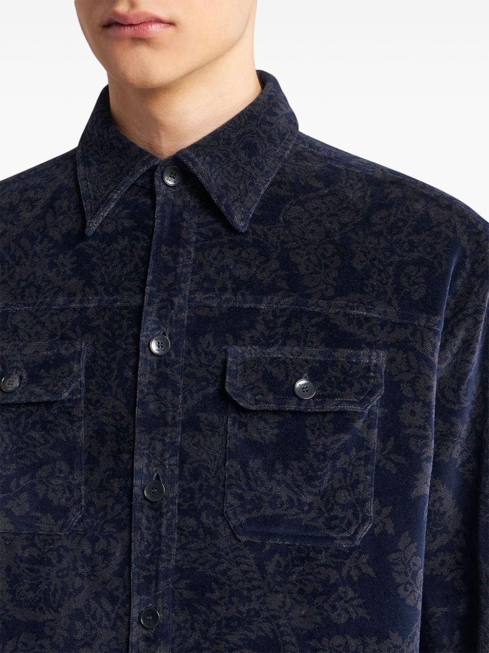 jacquard chenille overshirt - 5