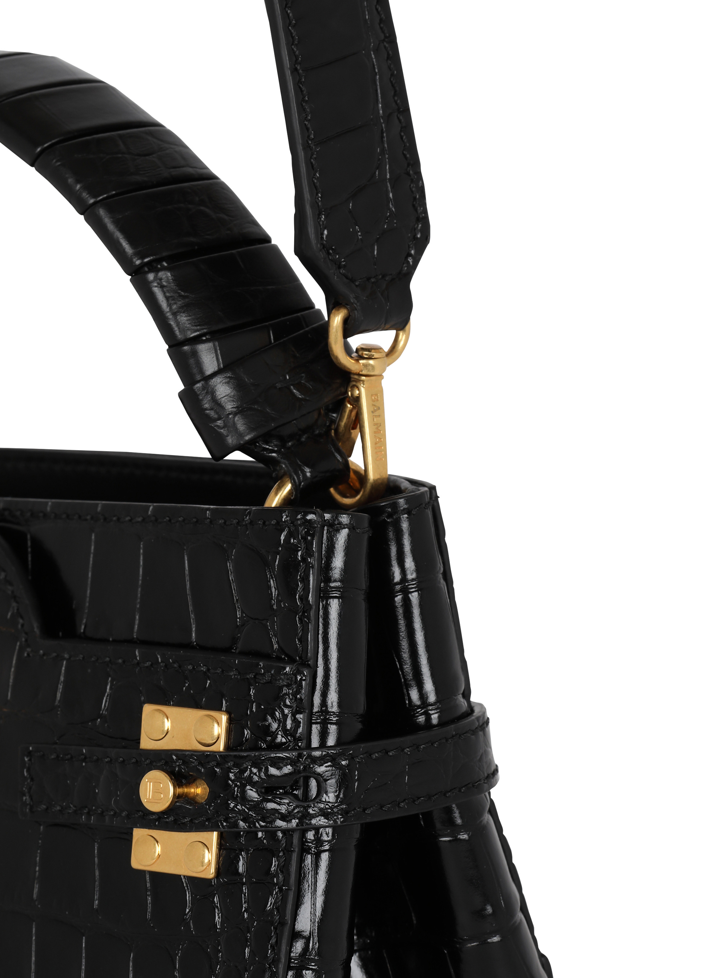 B-Buzz 22 top-handle bag in crocodile-print leather - 6