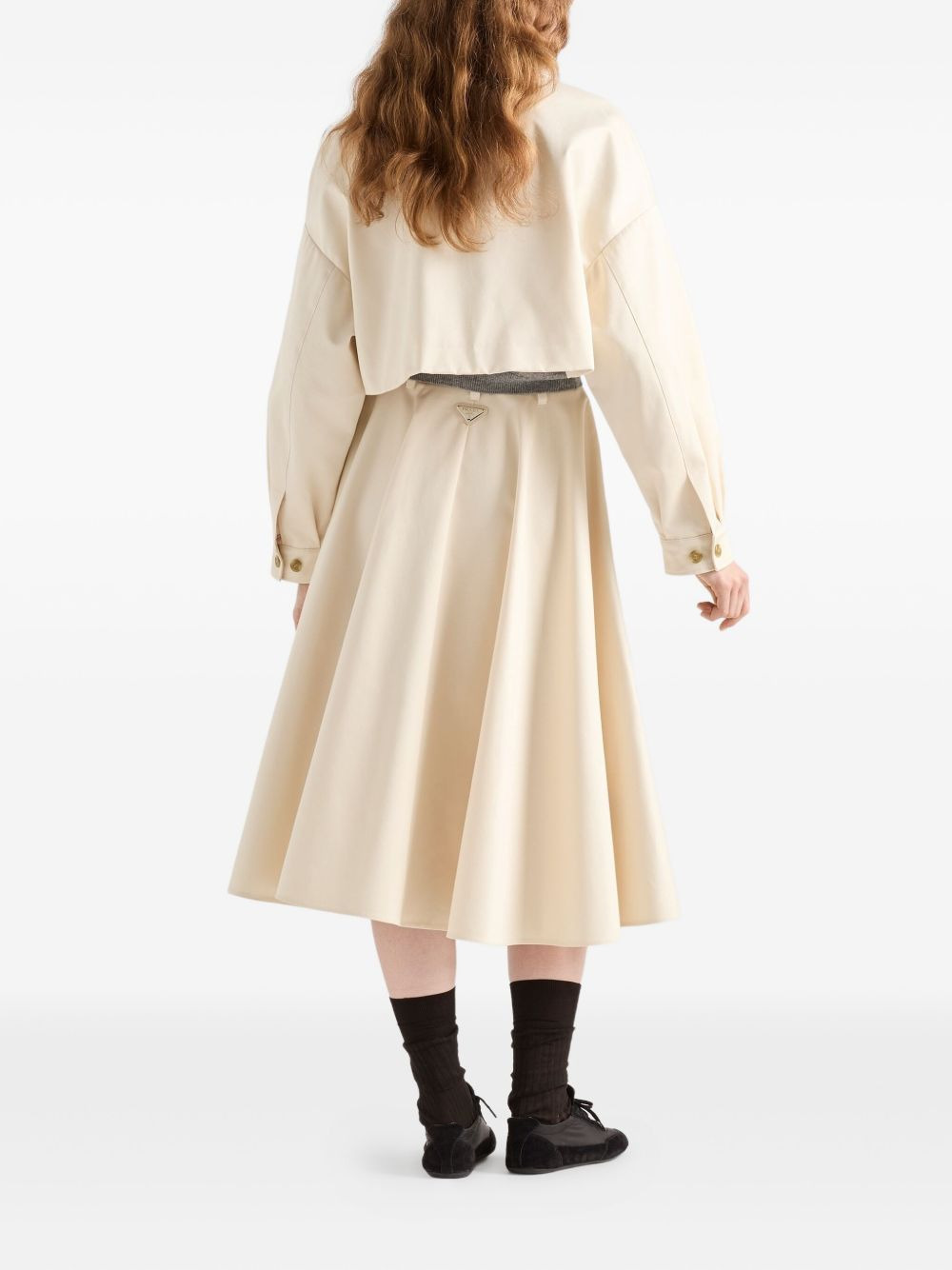 triangle-logo flared skirt - 3