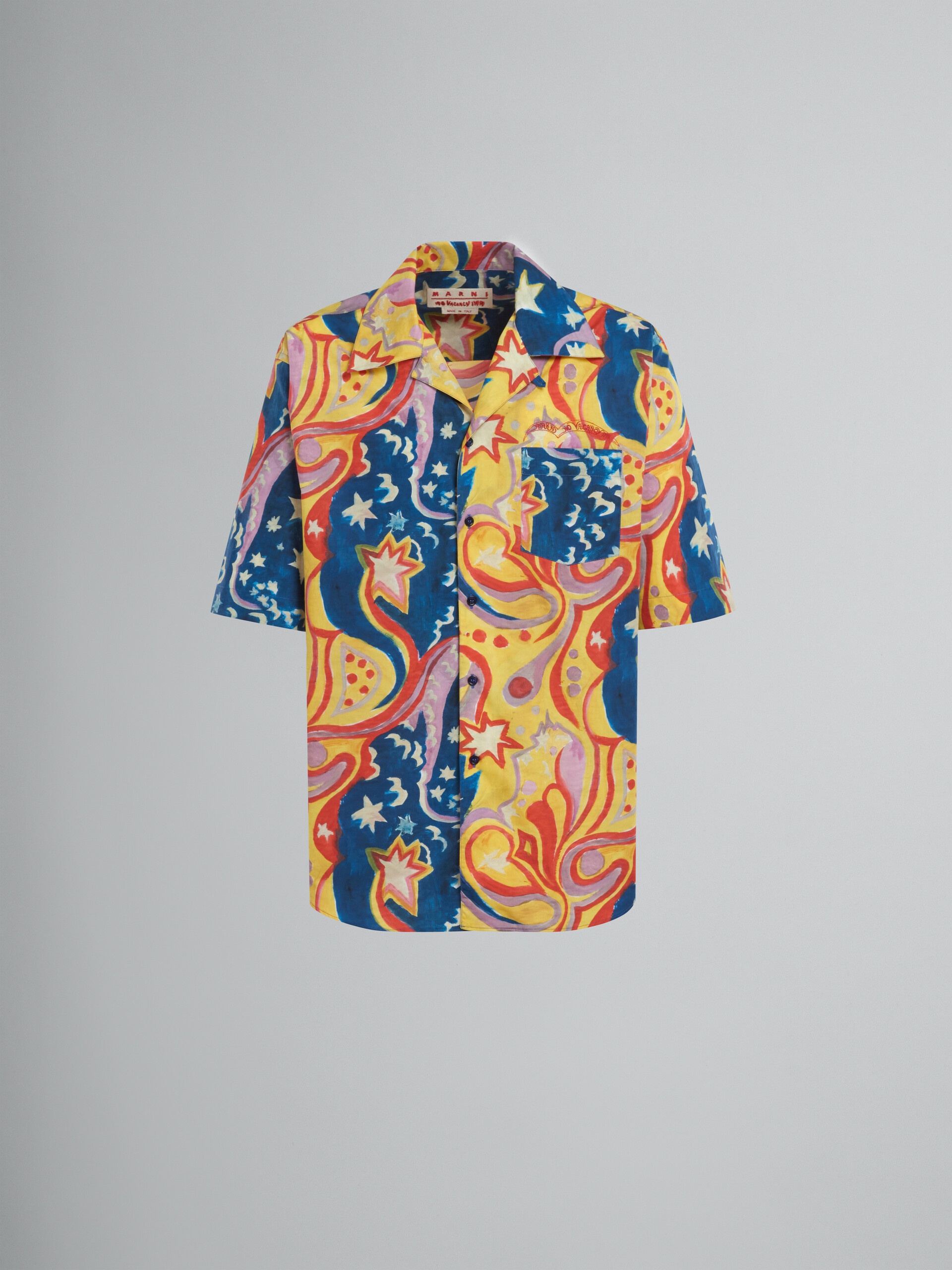 MARNI X NO VACANCY INN - POPLIN BOWLING SHIRT WITH GALACTIC PARADISE PRINT. - 1