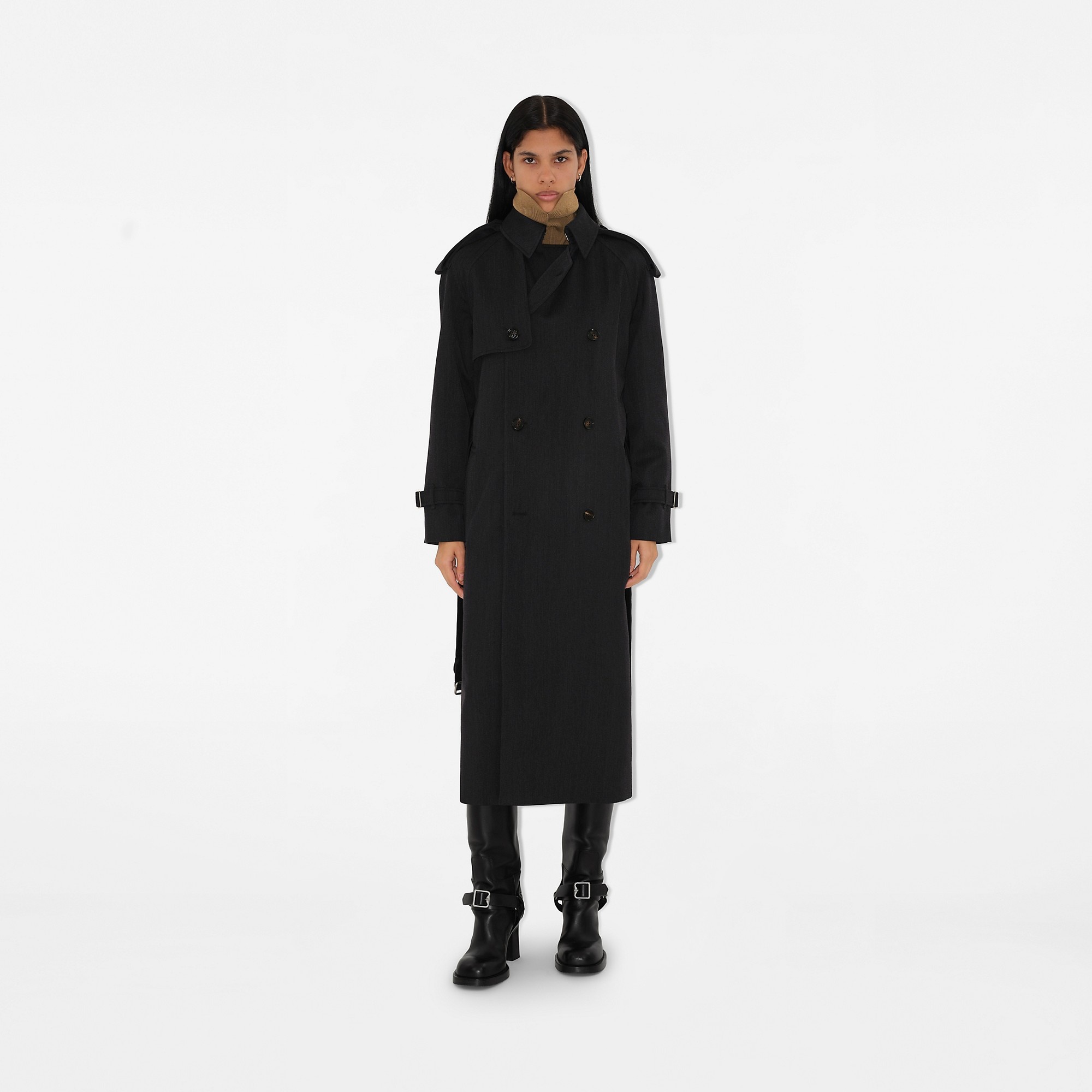 Long Wool Trench Coat - 2