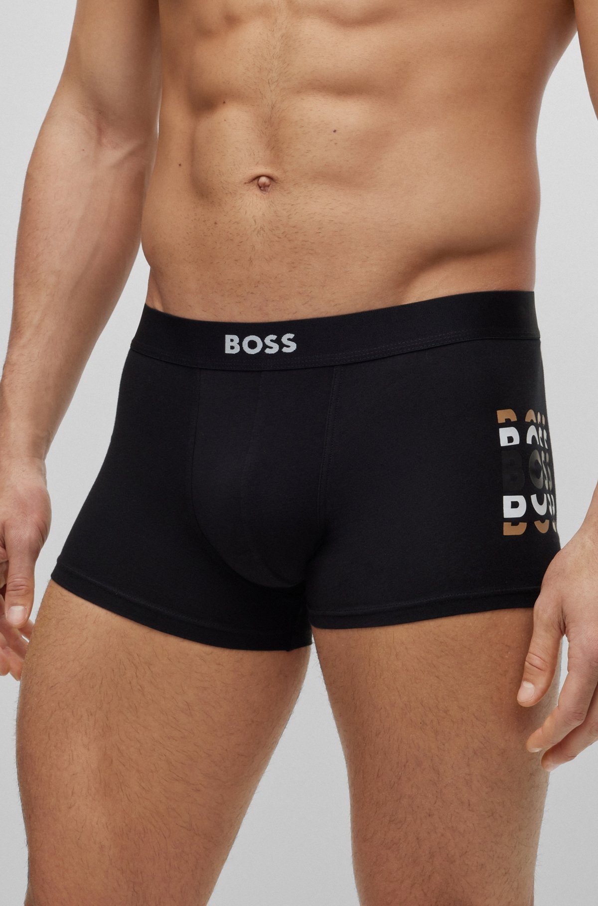 TWO-PACK OF STRETCH-COTTON TRUNKS WITH LOGO WAISTBANDS - 4