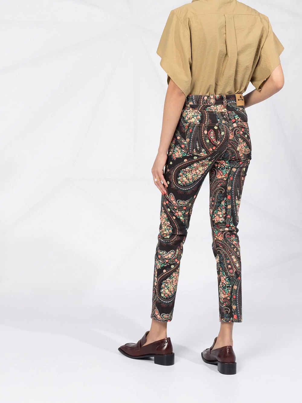 paisley print slim-fit jeans - 6