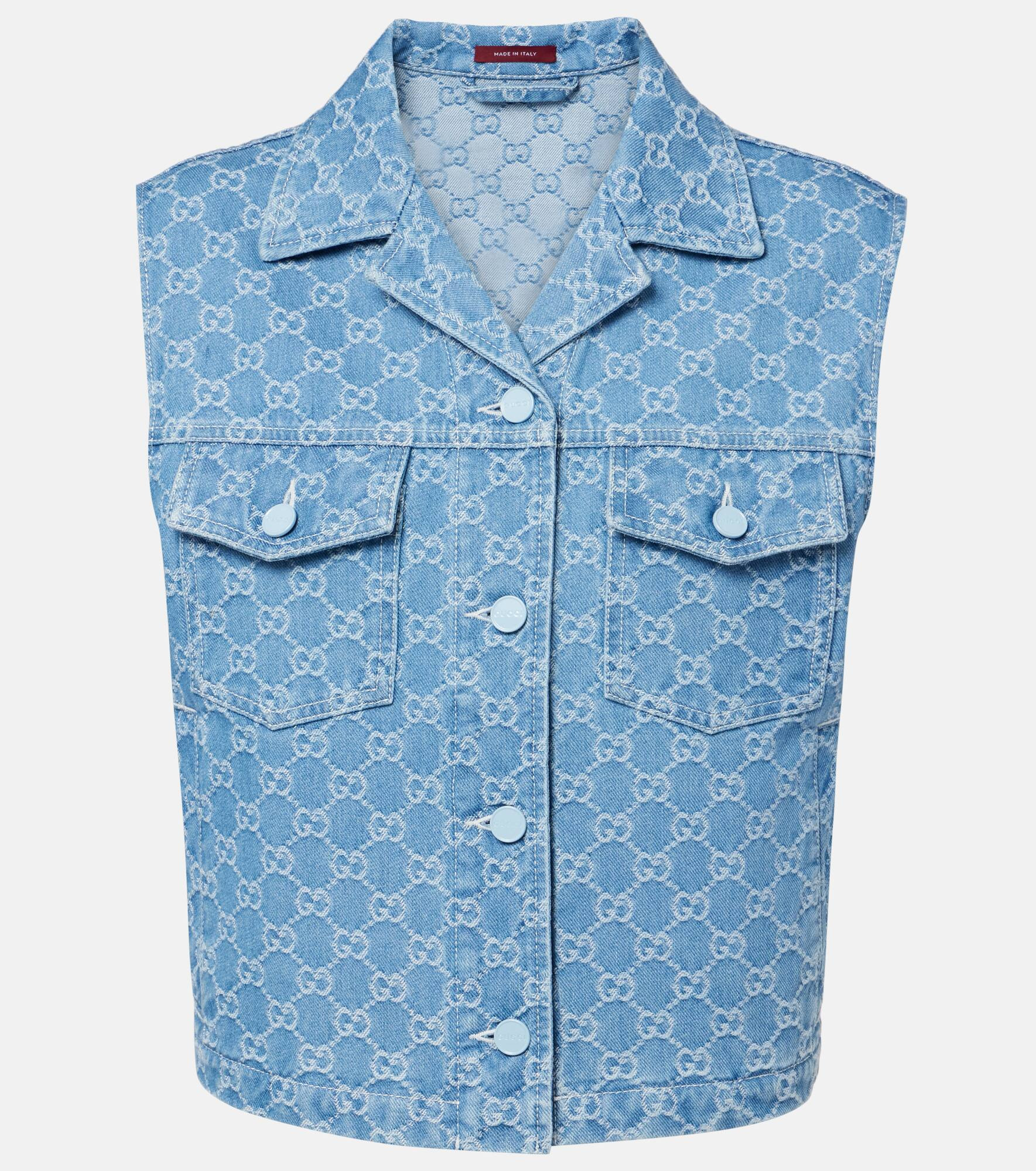 GG denim vest - 1