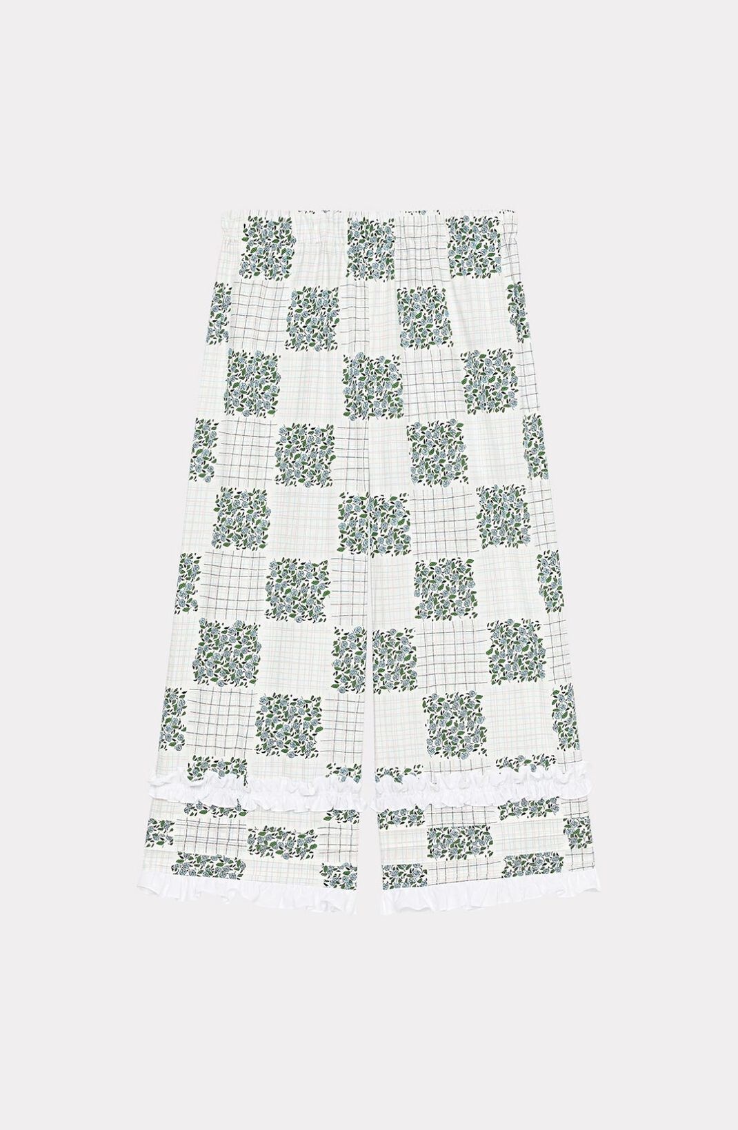 'Patchwork' cropped ruffle trousers - 2