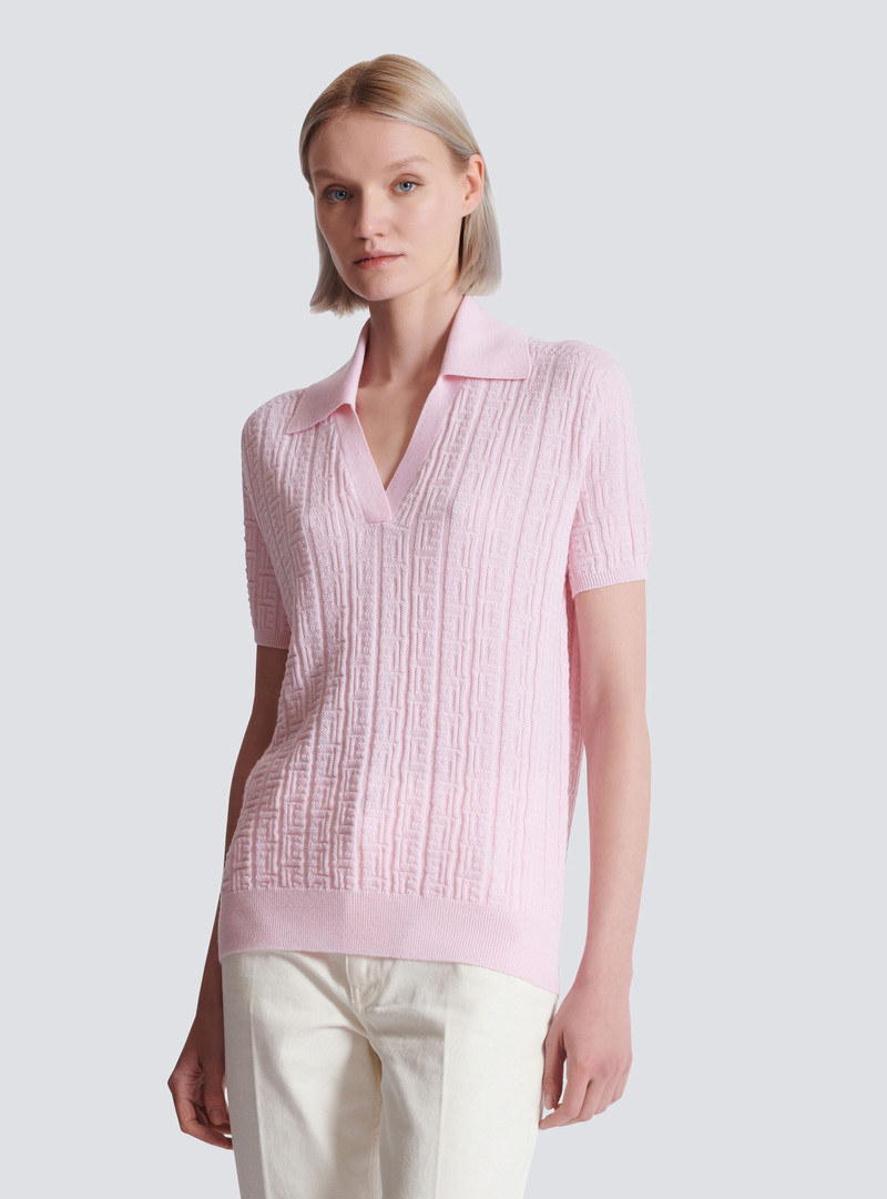 Monogram knit polo 6
