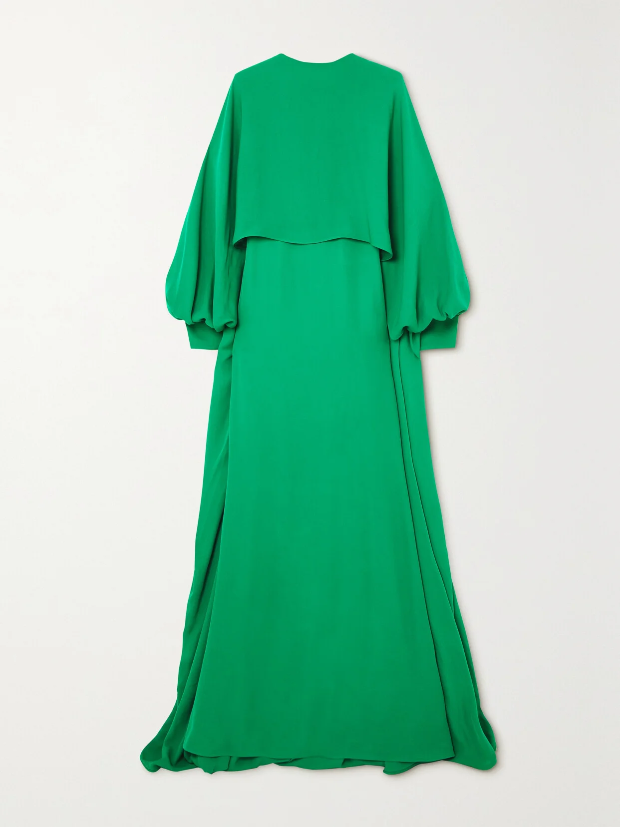Cape-effect Silk Crepe De Chine Gown - 1