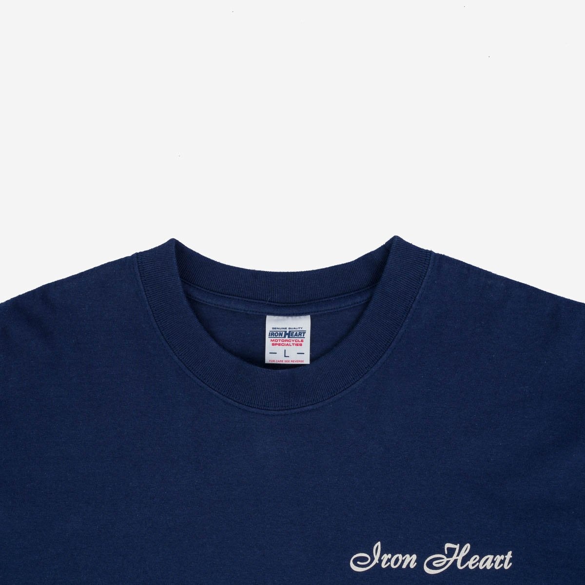IHTL-2301-NAV 7.5oz Printed Loopwheel Crew Neck Long Sleeved T-Shirt - Navy - 7
