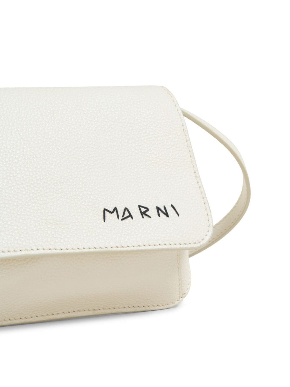 logo-embroidered leather shoulder bag - 3