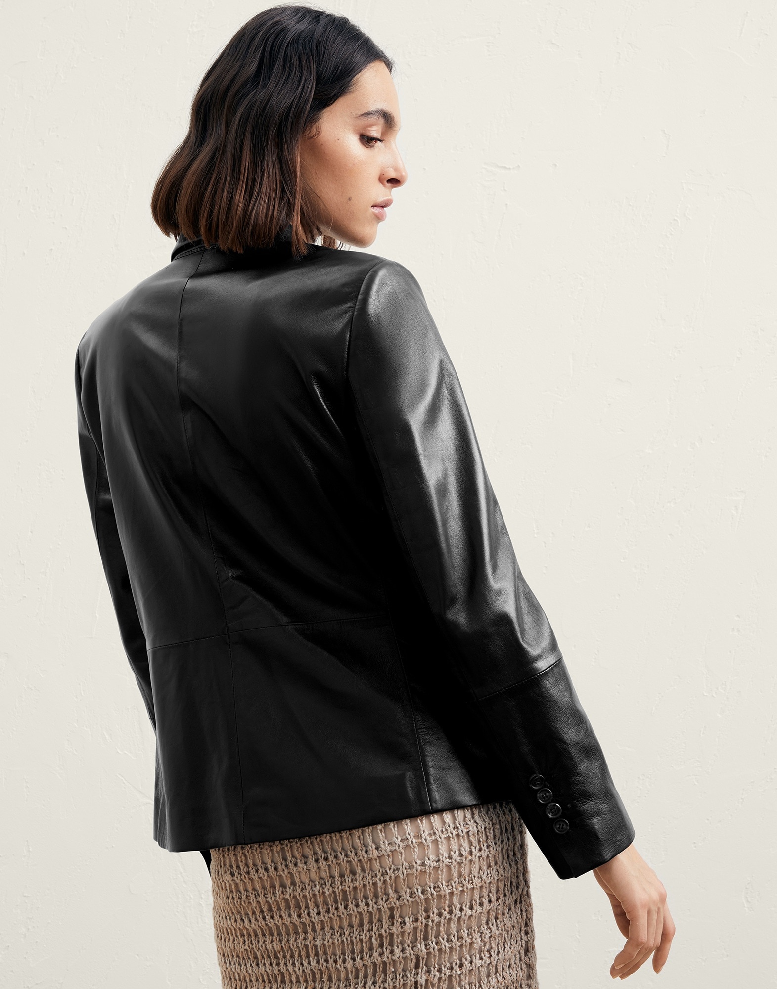 Lux nappa leather jacket with monili - 2
