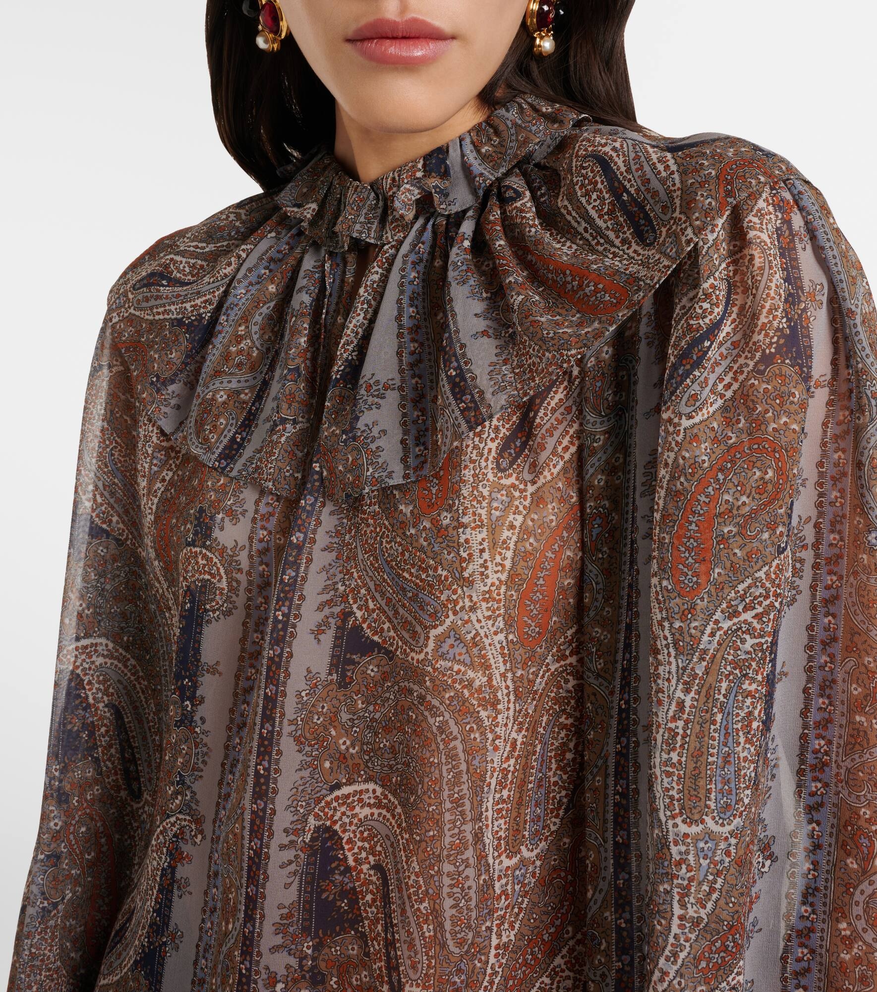 Paisley silk georgette blouse - 4