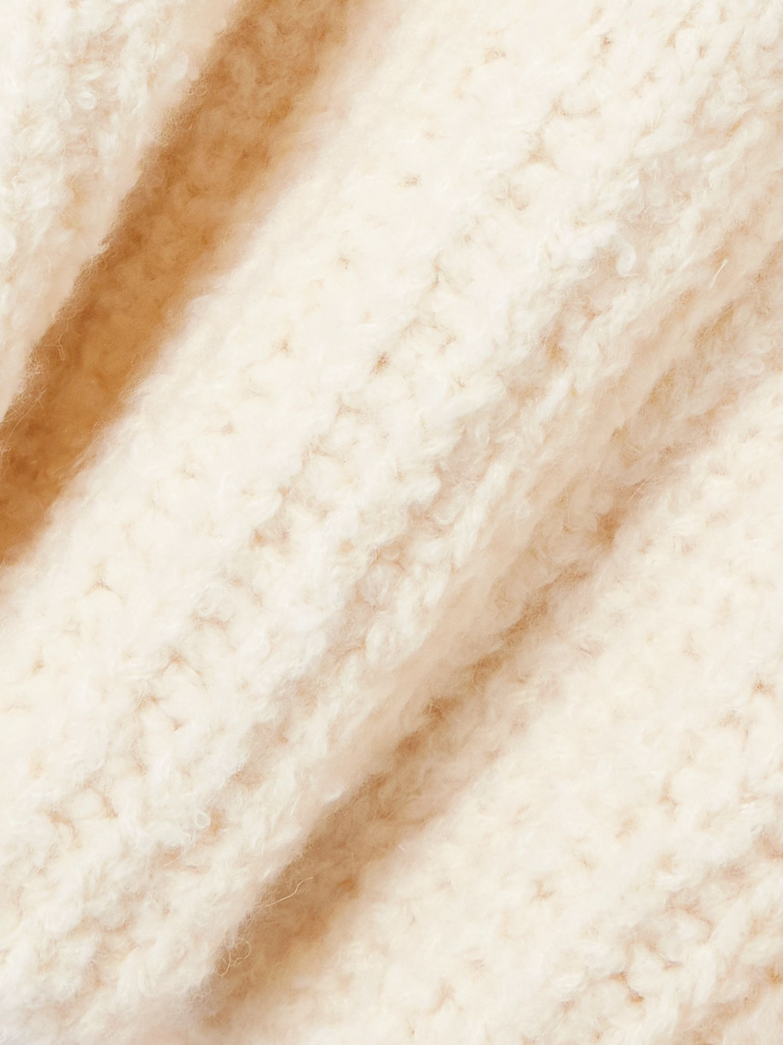 Teddy cropped cashmere, alpaca and silk-blend sweater Ivory - 4