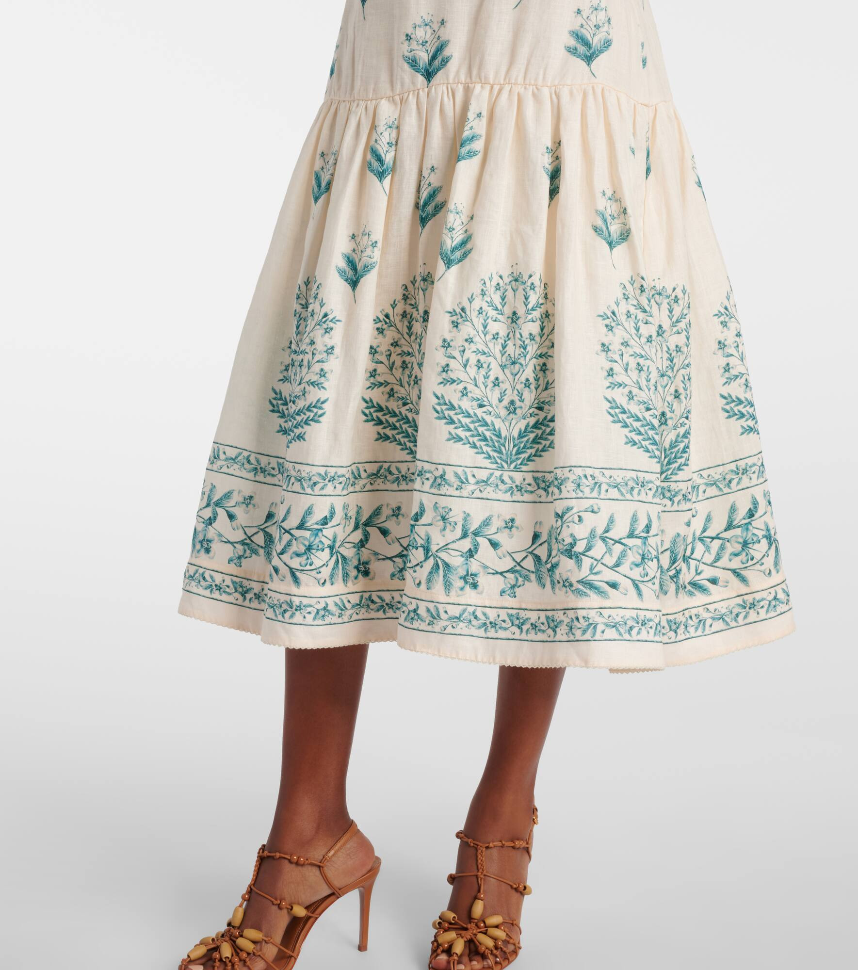 Nispero Ceiba floral linen midi dress - 5