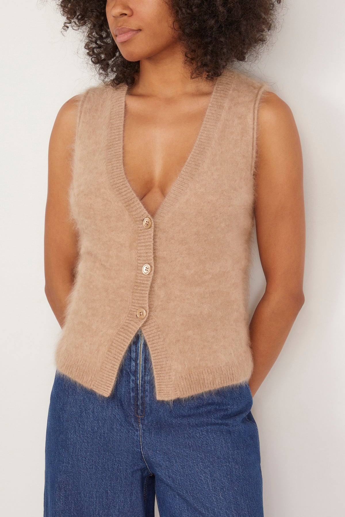 Fluffy Luxury Top in Golden Brown - 3