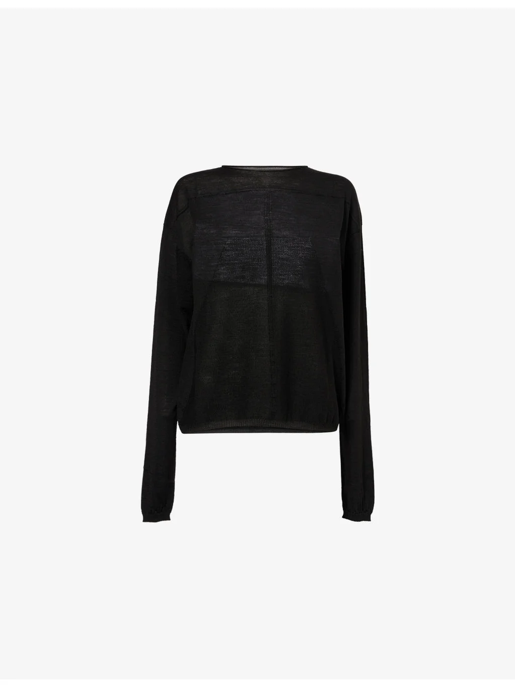 Round-Neck Long-Sleeve Virgin-Wool Jumper - 1