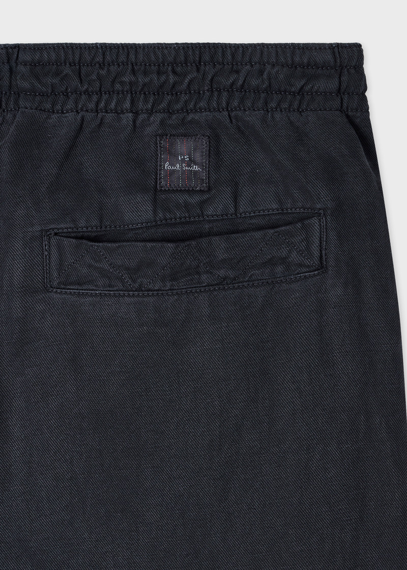 Paul Smith Slate Grey Lyocell-Linen Drawstring Trousers outlook
