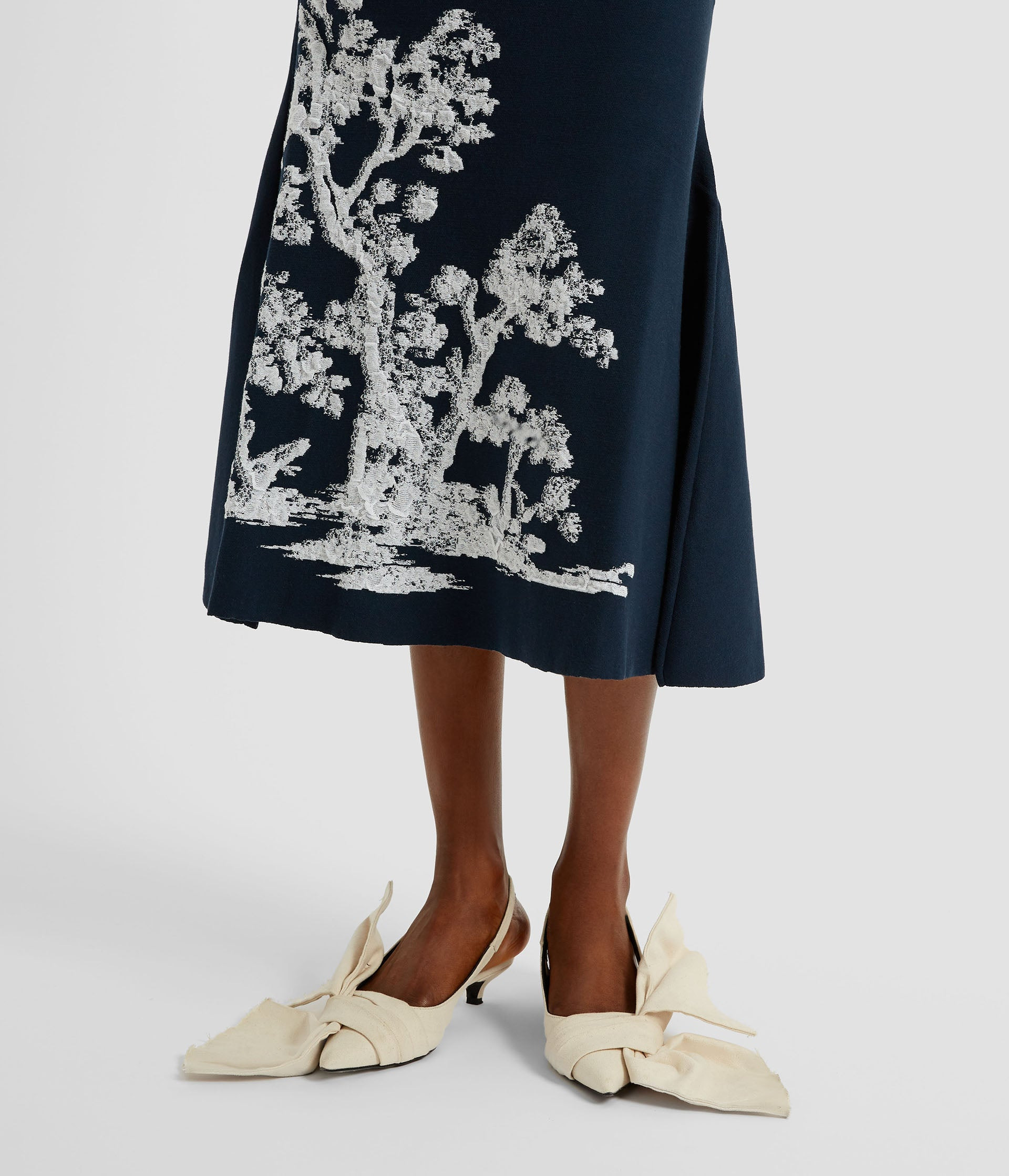 A-LINE MIDI KNIT SKIRT - 3