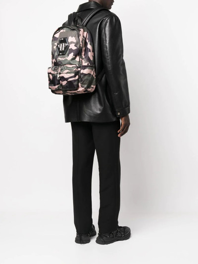 PHILIPP PLEIN Hexagon camouflage-print backpack outlook