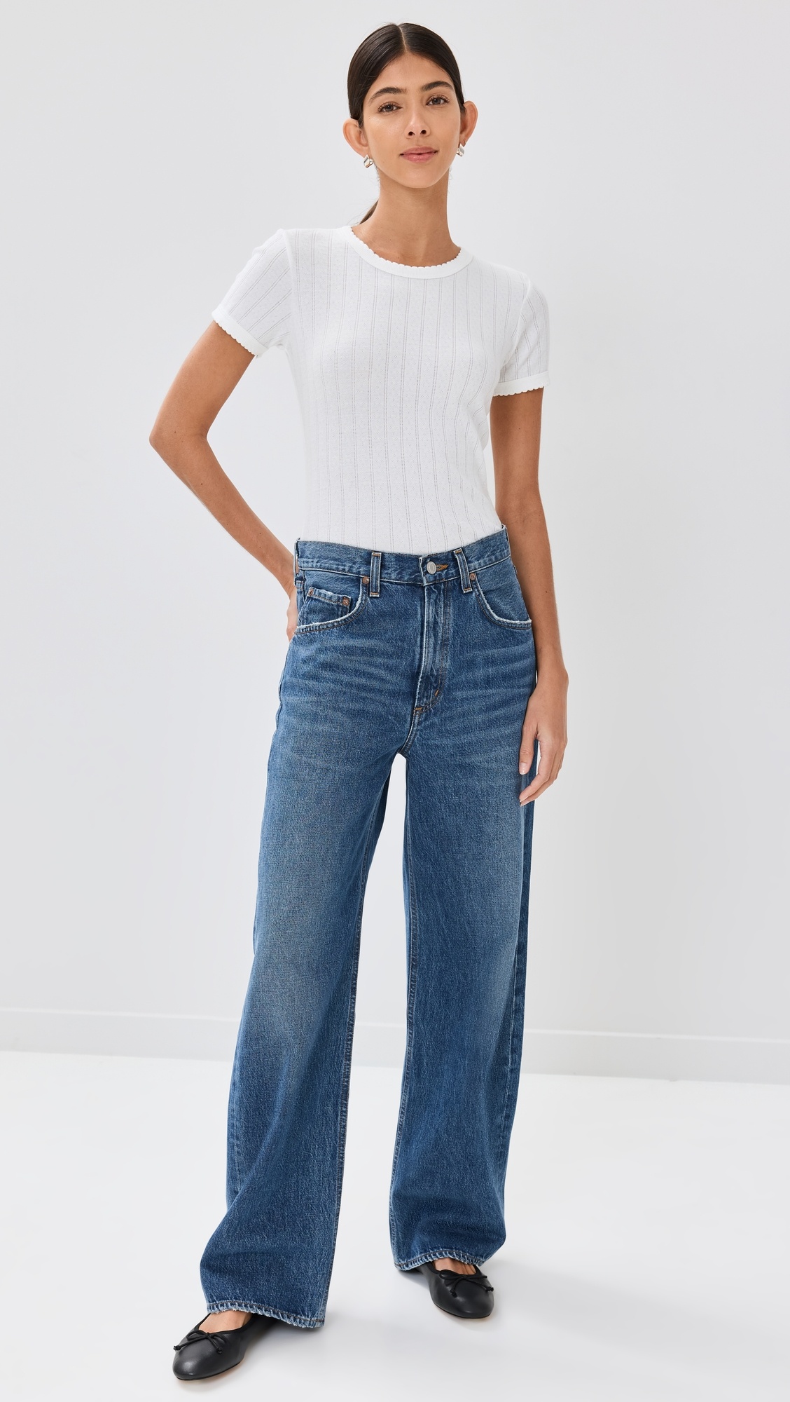 Pointelle Short Sleeve Tee - 4
