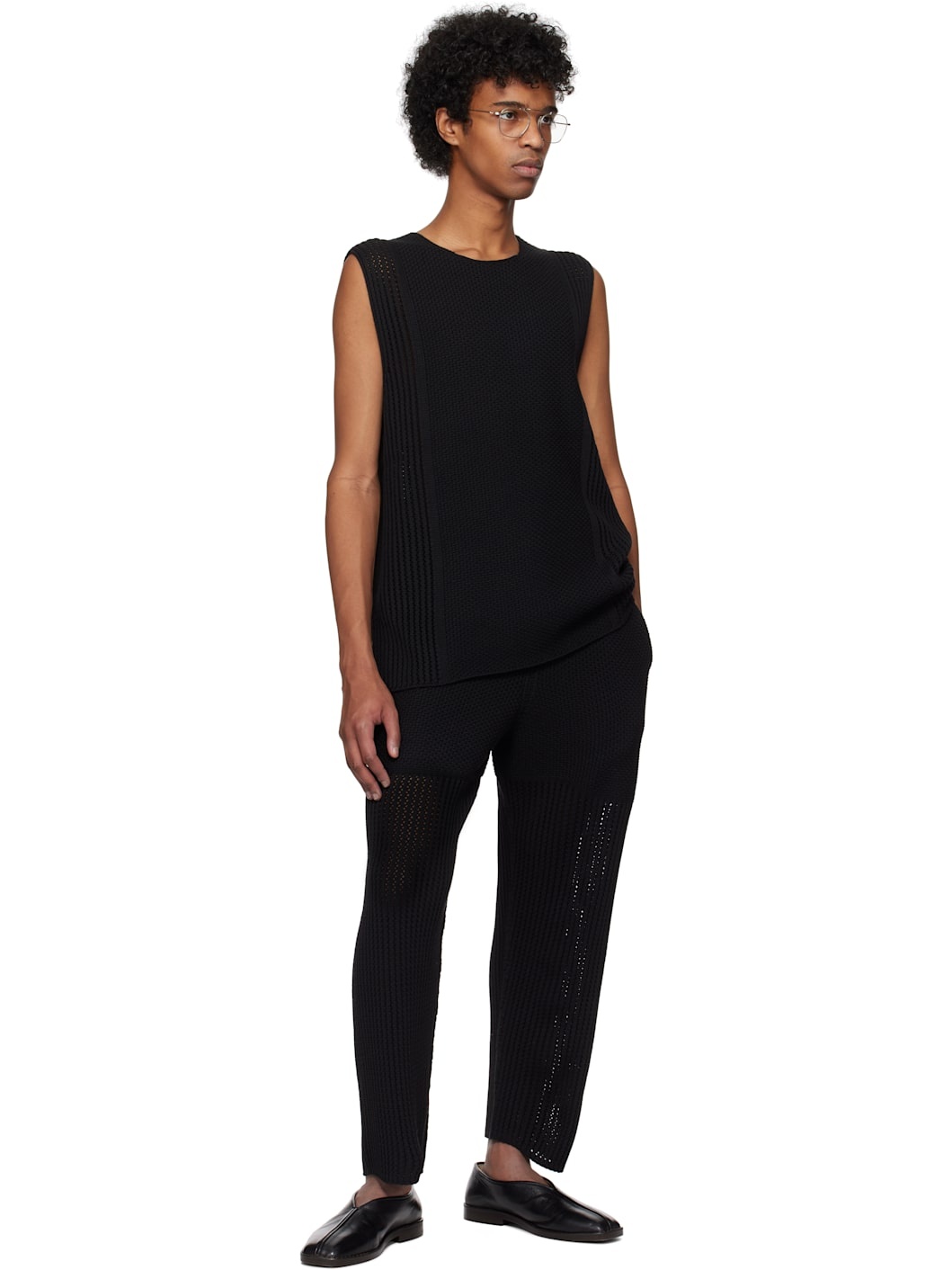 Black Rustic Knit Vest - 4