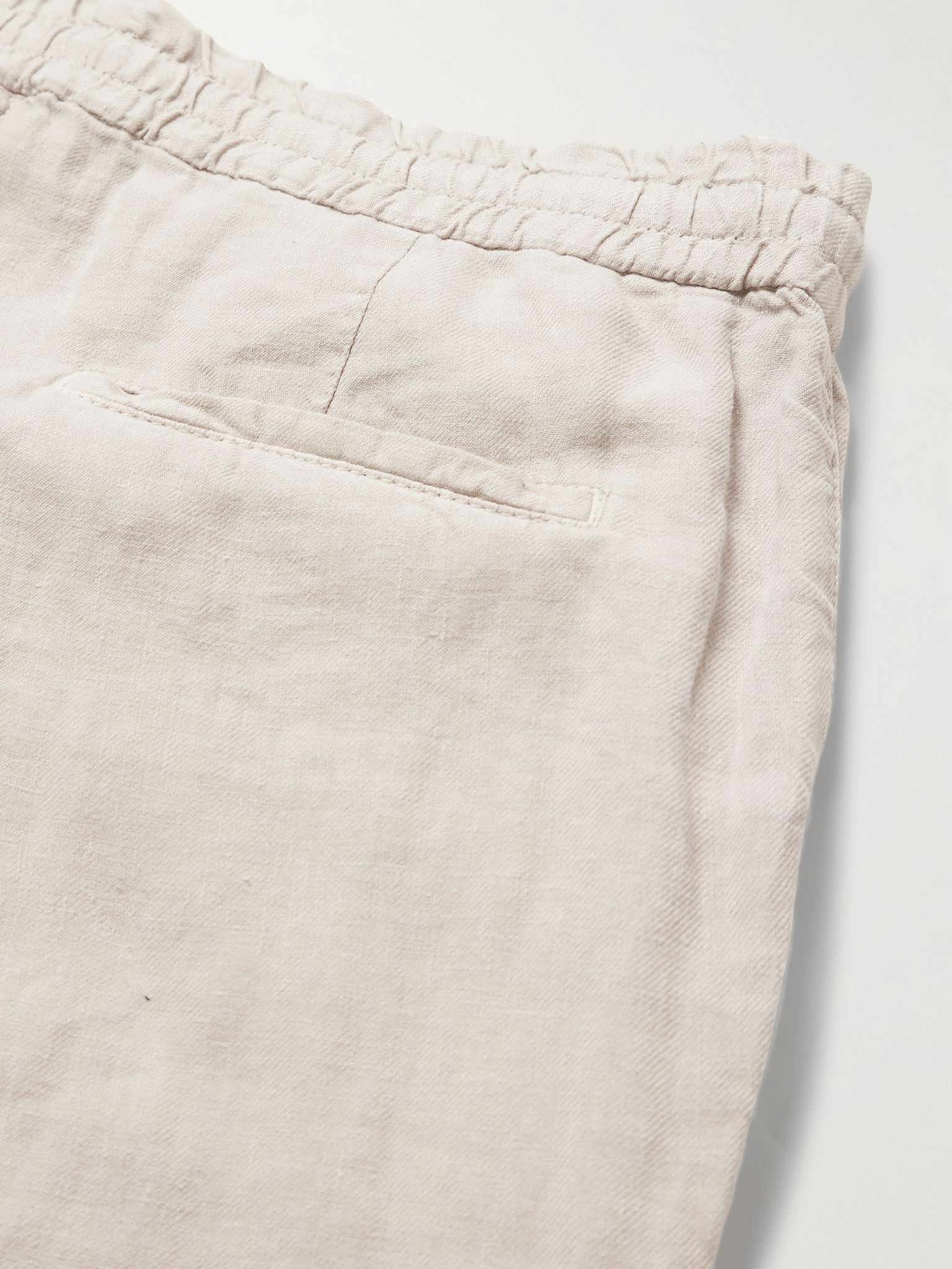 Straight-Leg Linen Drawstring Trousers Neutral - 5