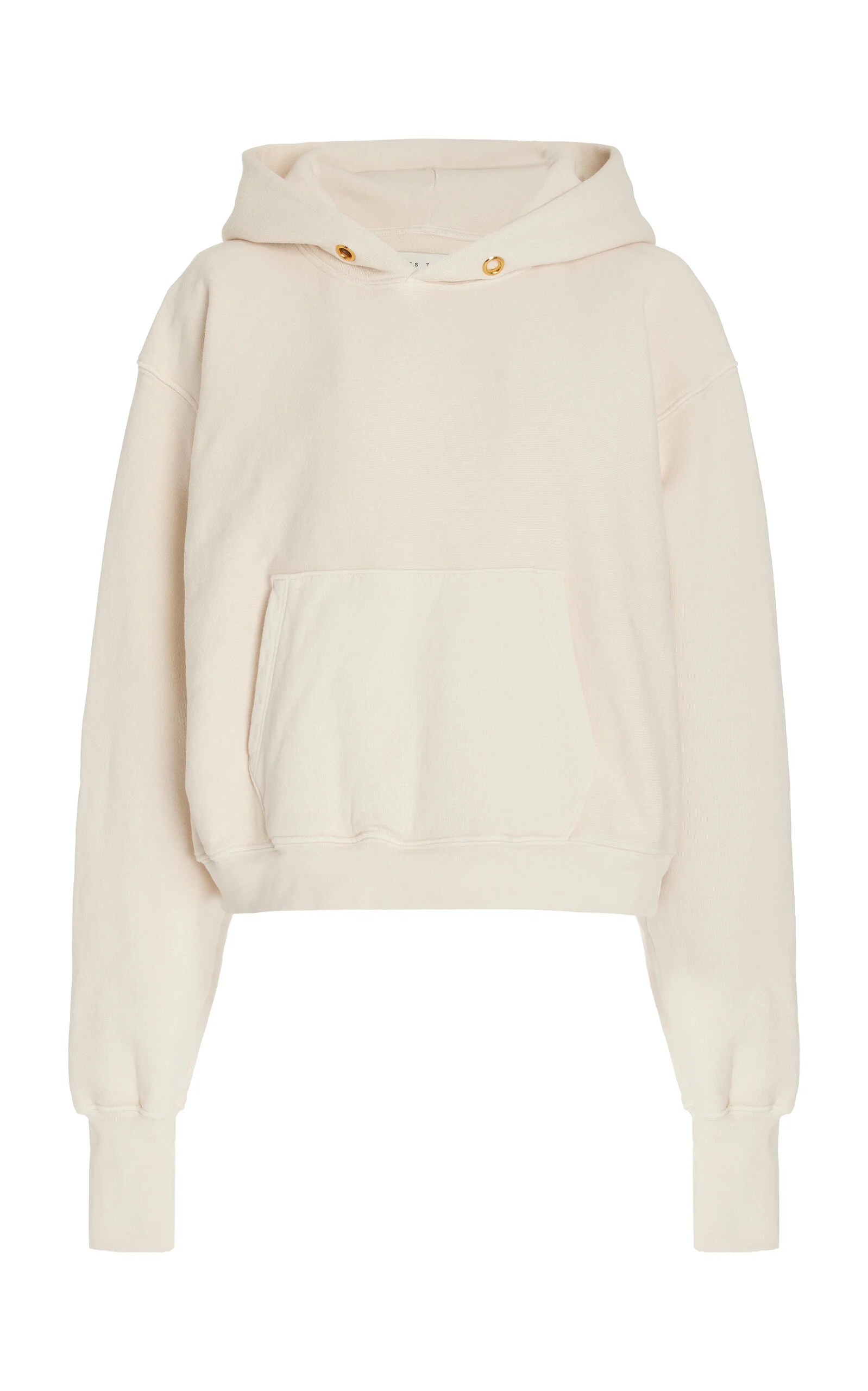 Cropped Raglan-Sleeve Cotton Sweatshirt ivory - 1