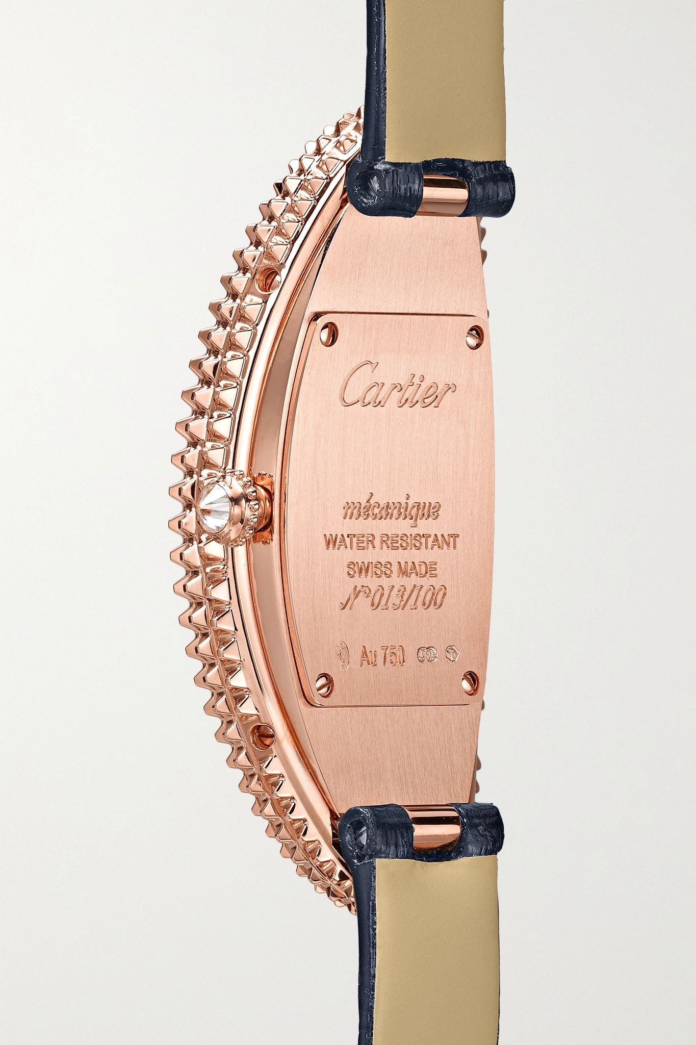 Baignoire Allongée 21mm medium 18-karat rose gold, alligator and diamond watch - 4