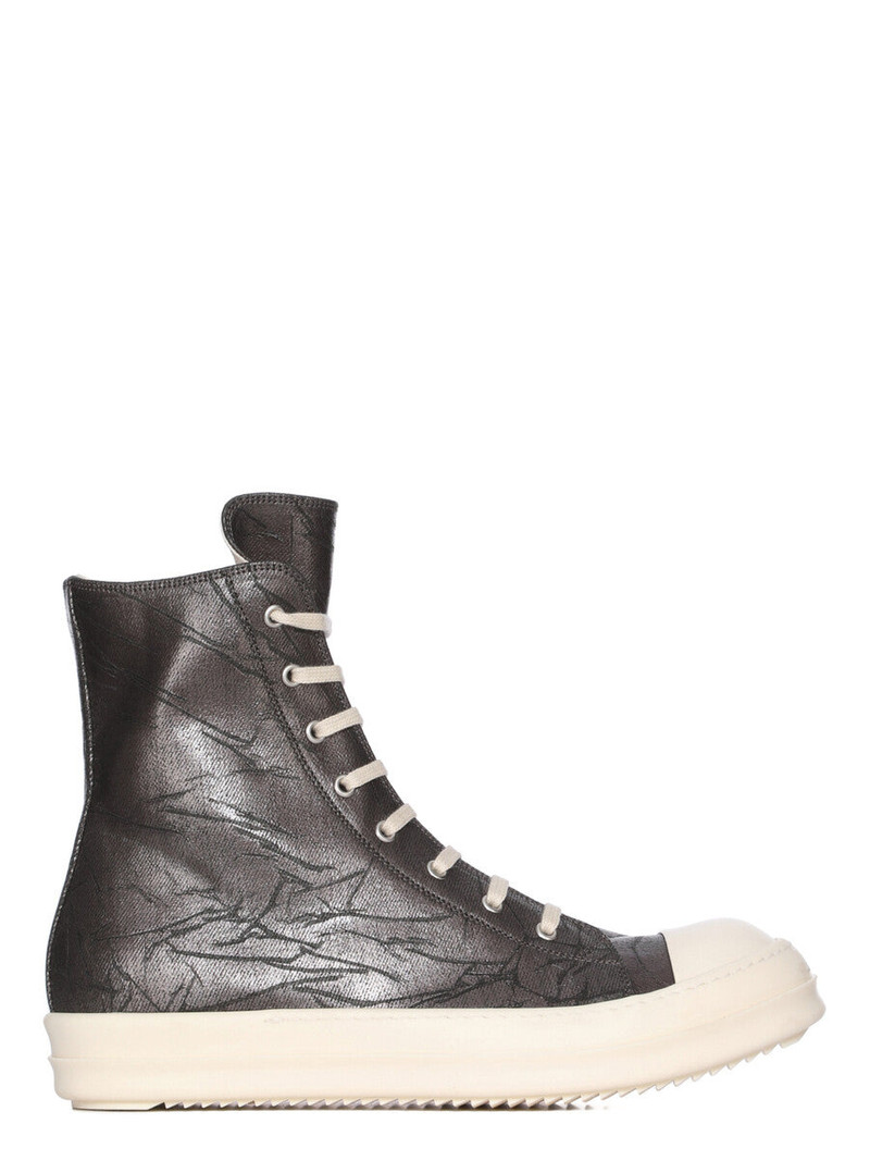 metallic-effect lace-up sneakers 1