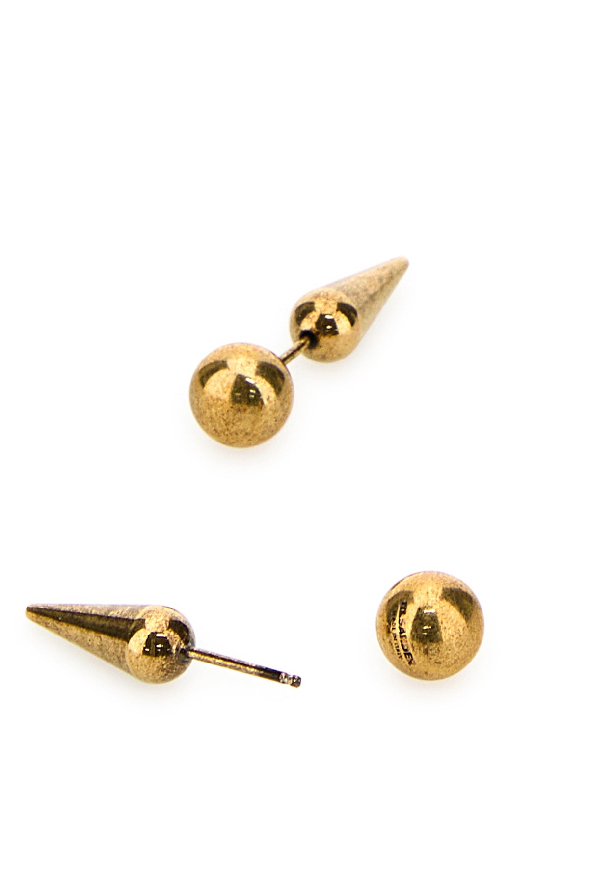 Gold metal earrings - 3