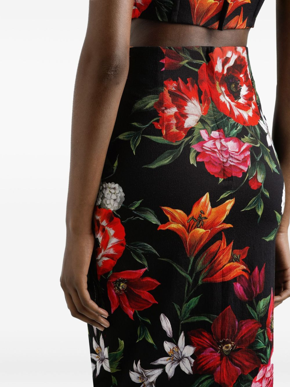 Anemone-print midi skirt - 5