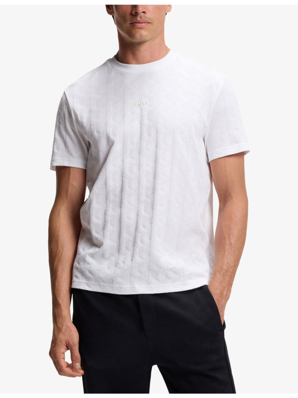 Jacquard-Pattern Relaxed-Fit Cotton-Jersey T-Shirt - 3