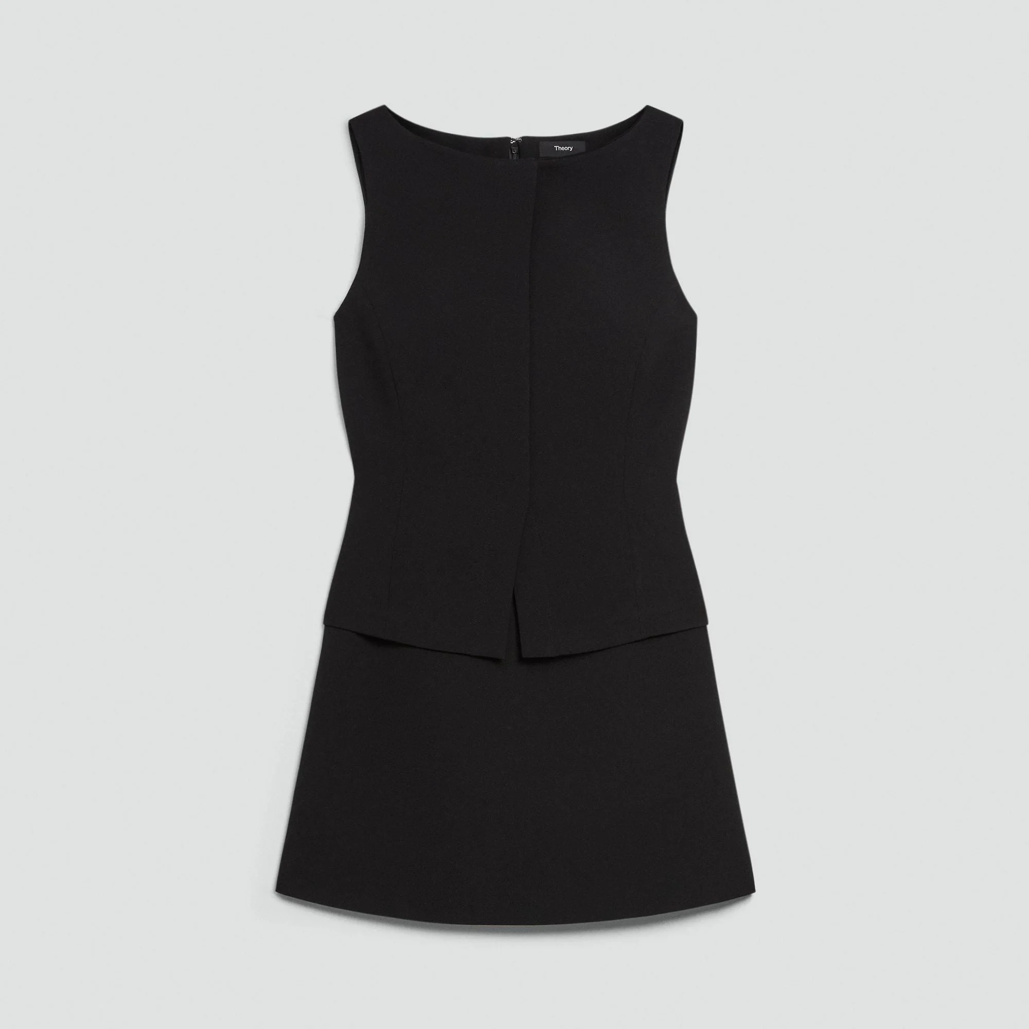 Boatneck Mini Dress in Admiral Crepe - 1