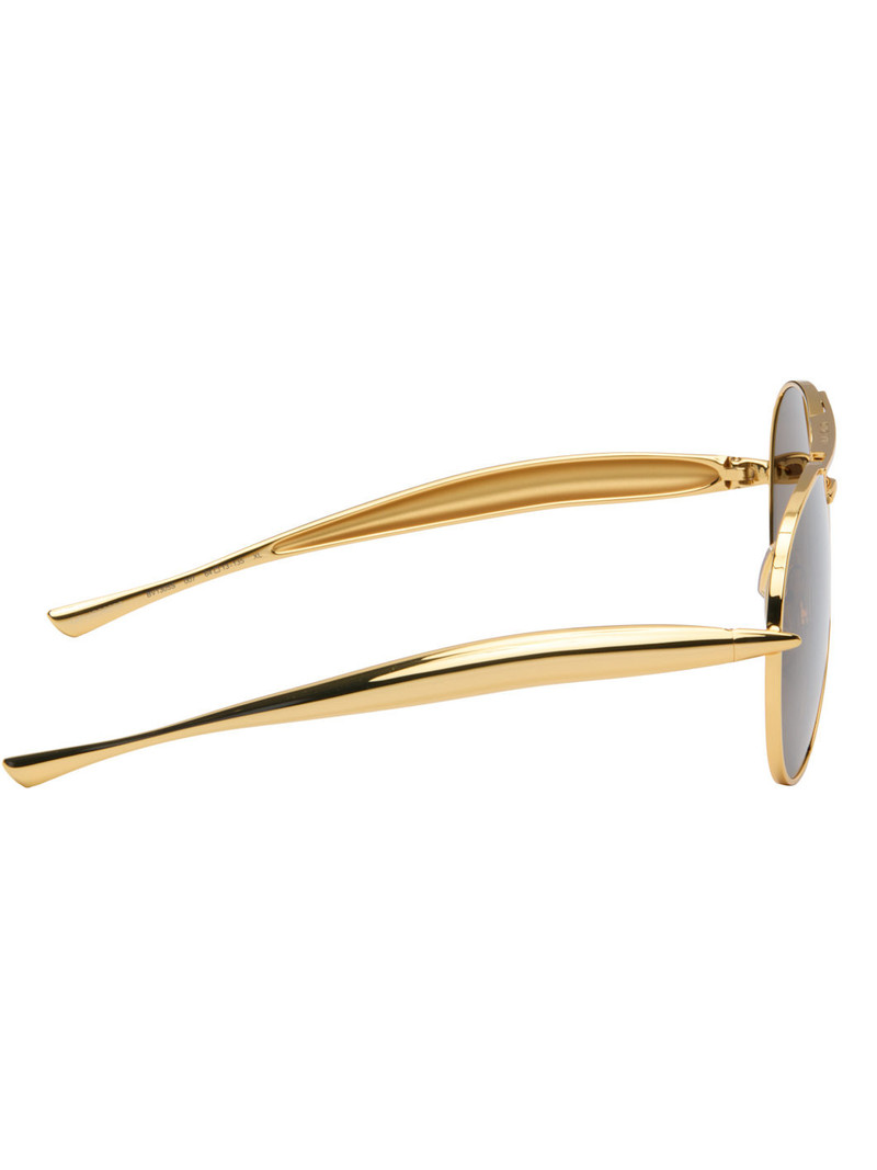 Bottega Veneta Gold Sardine Aviator Sunglasses outlook