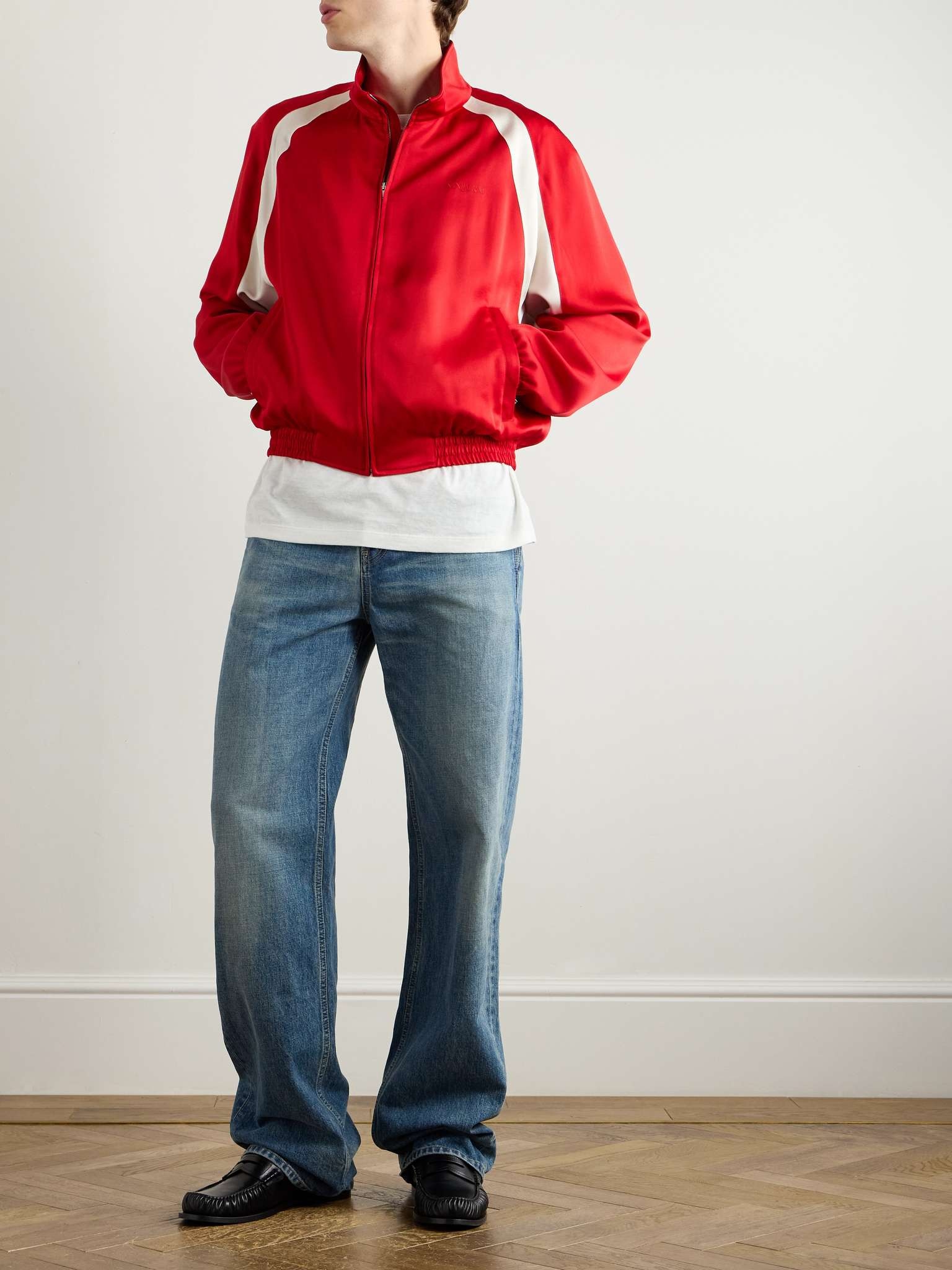 Striped Satin Track Jacket - 2