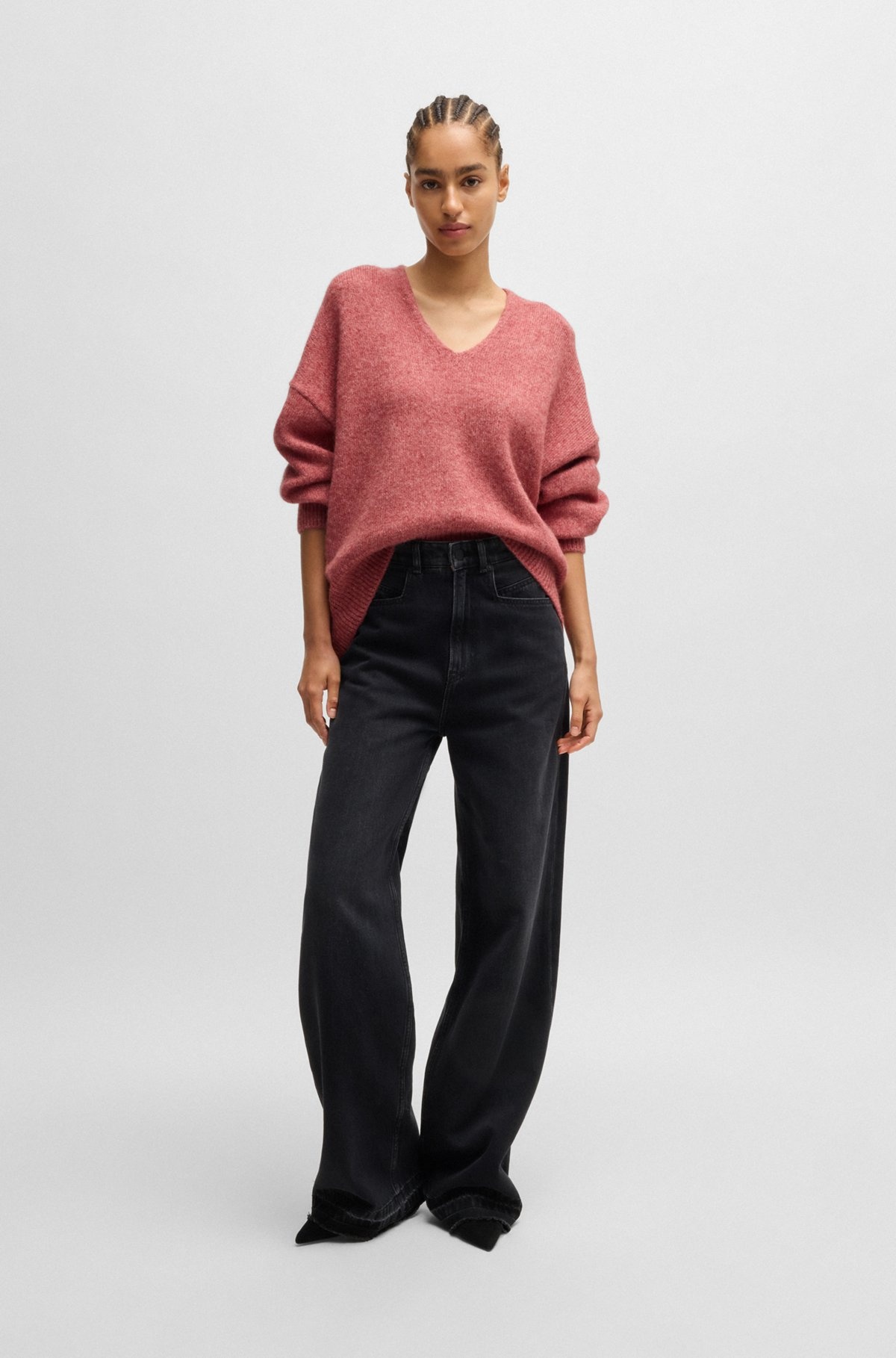RELAXED-FIT SWEATER WITH V NECKLINE - 3