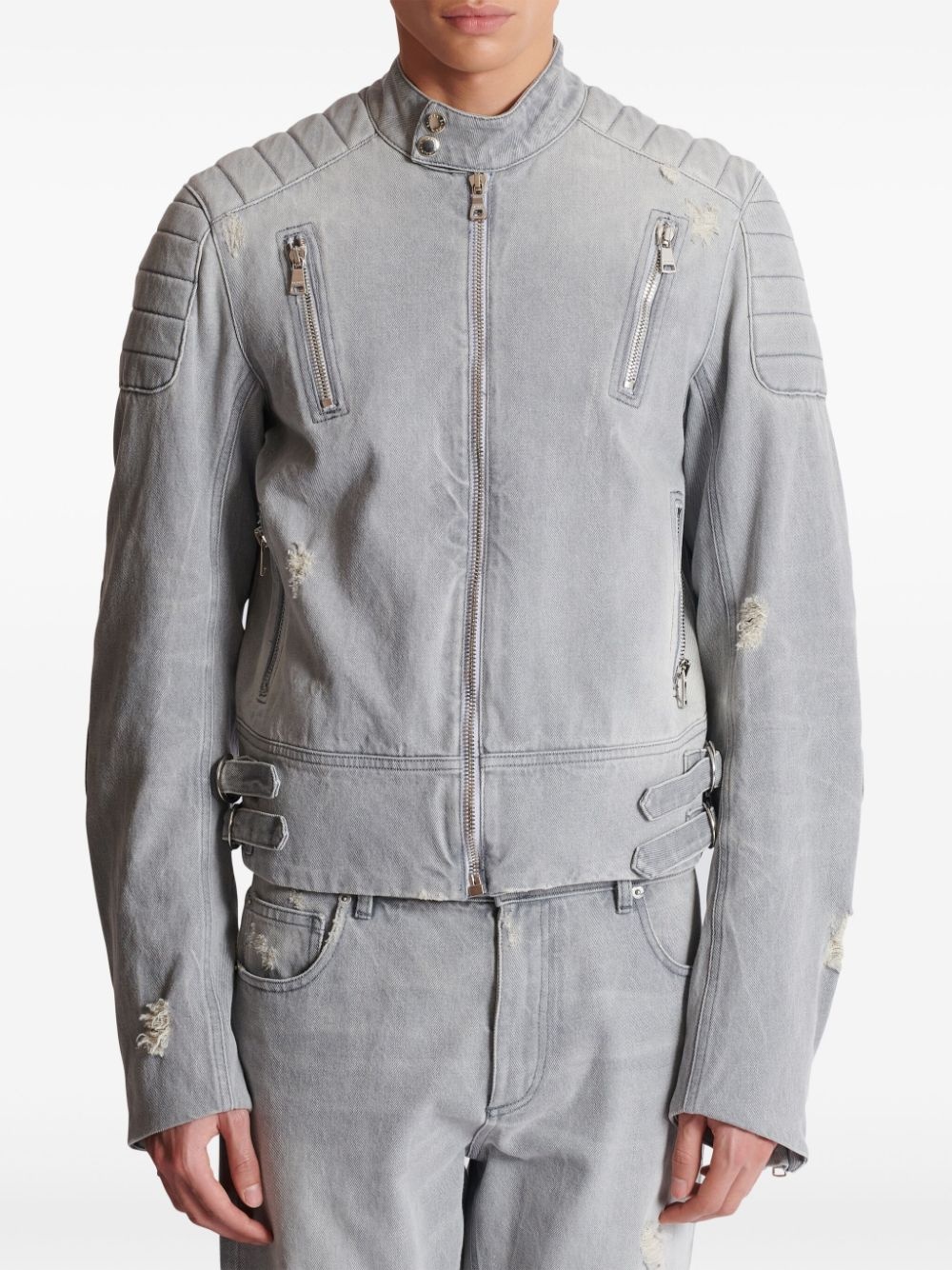 biker denim jacket - 4