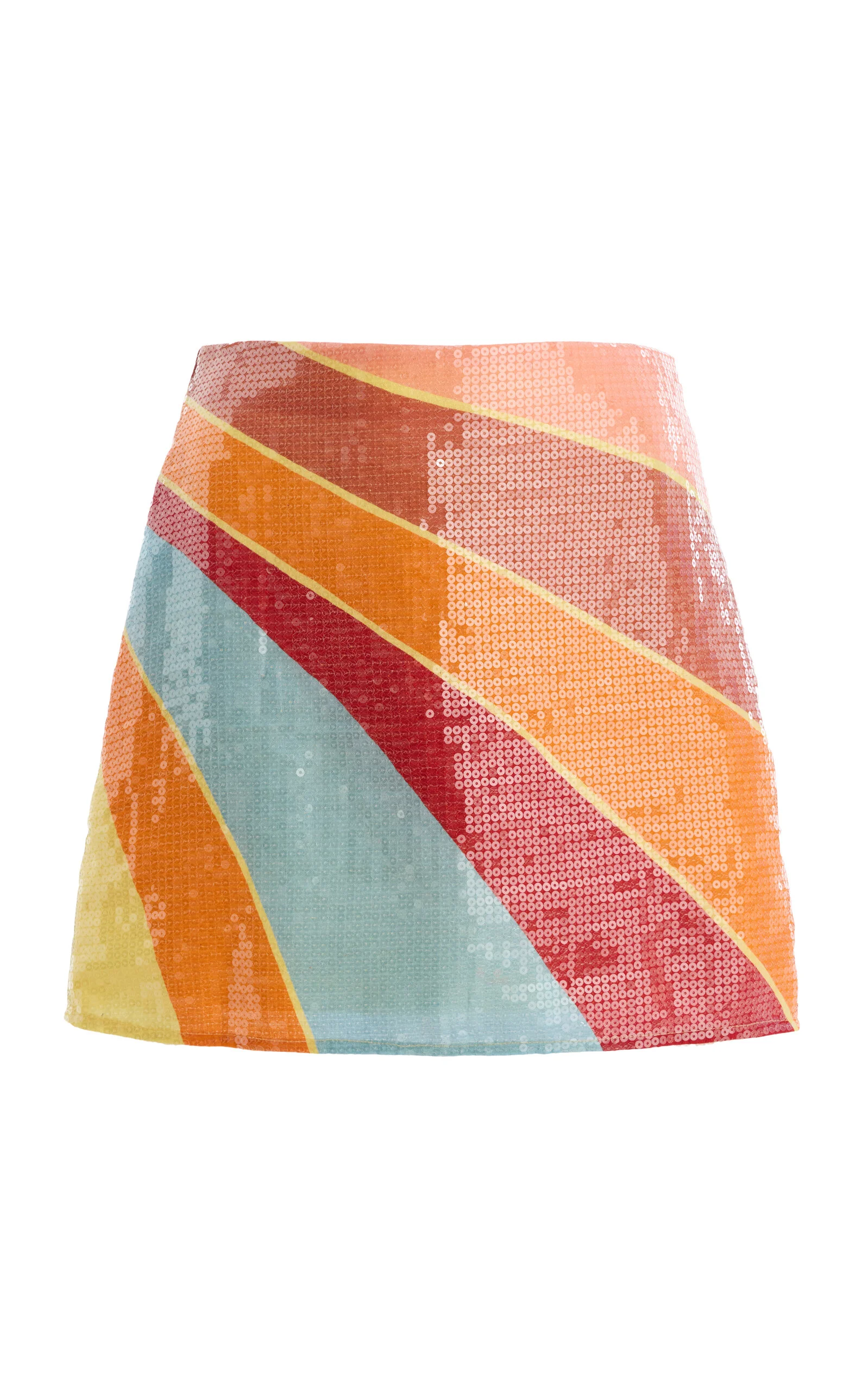 Exclusive La Isla Eve Sequined Linen Mini Skirt multi - 1