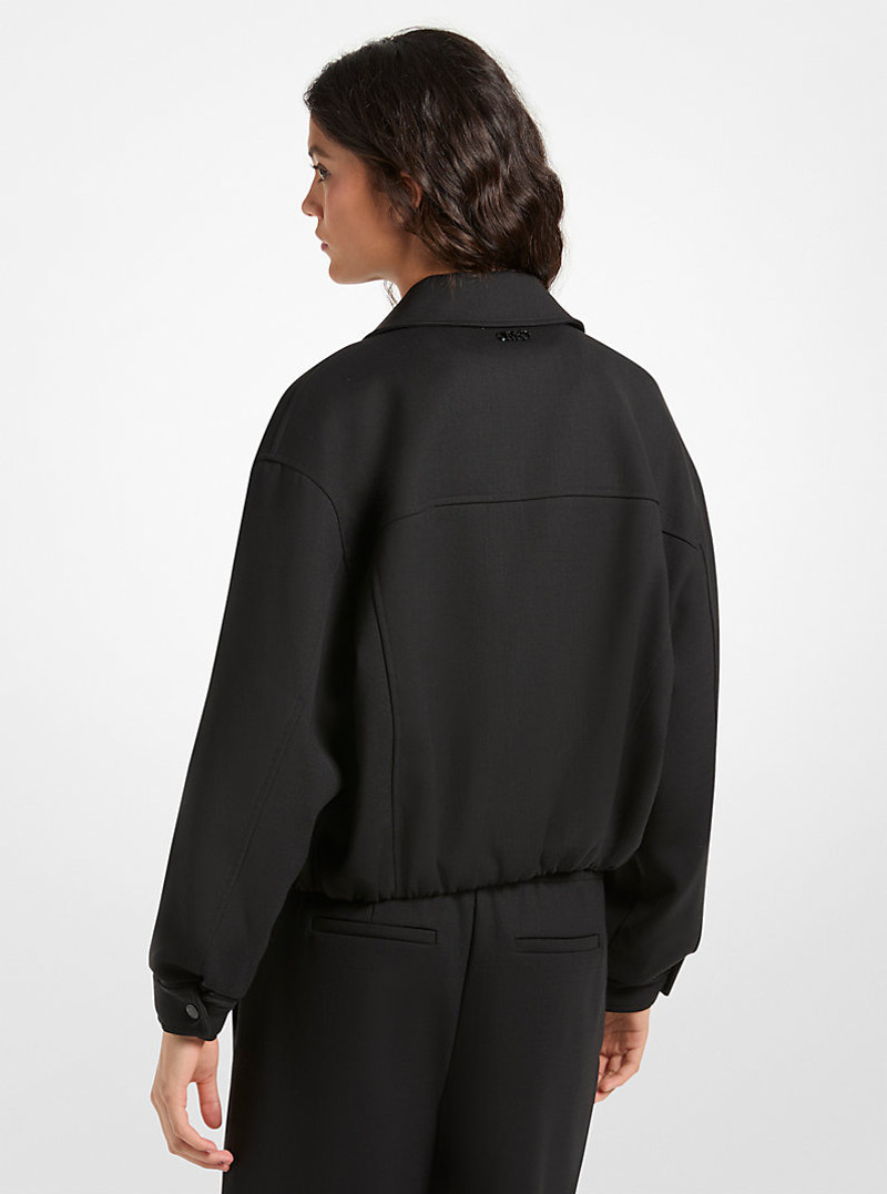 MICHAEL KORS Stretch Wool Blend Twill Bomber Jacket outlook