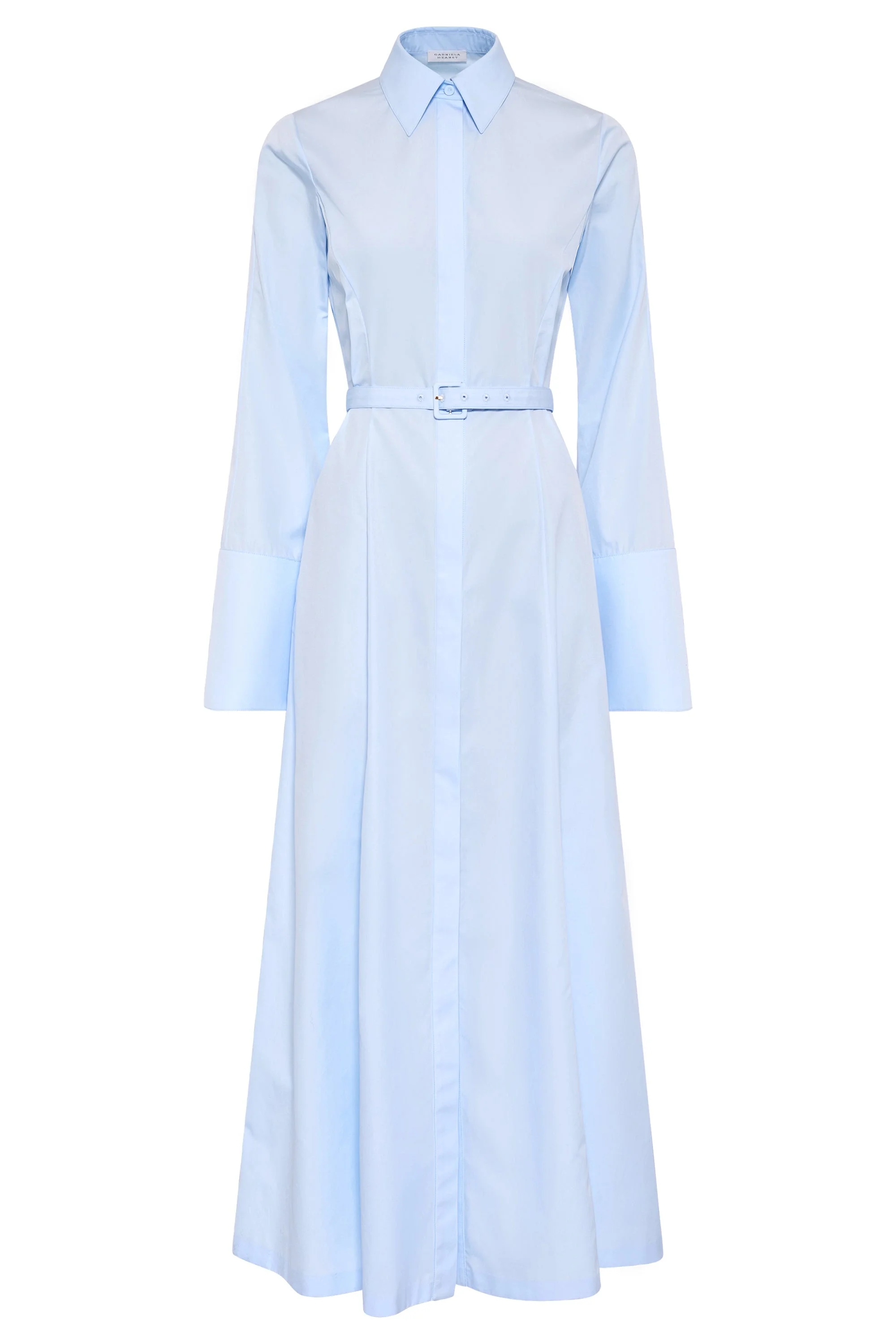 Carmina Maxi Shirtdress in Light Blue Sea Island Cotton - 1