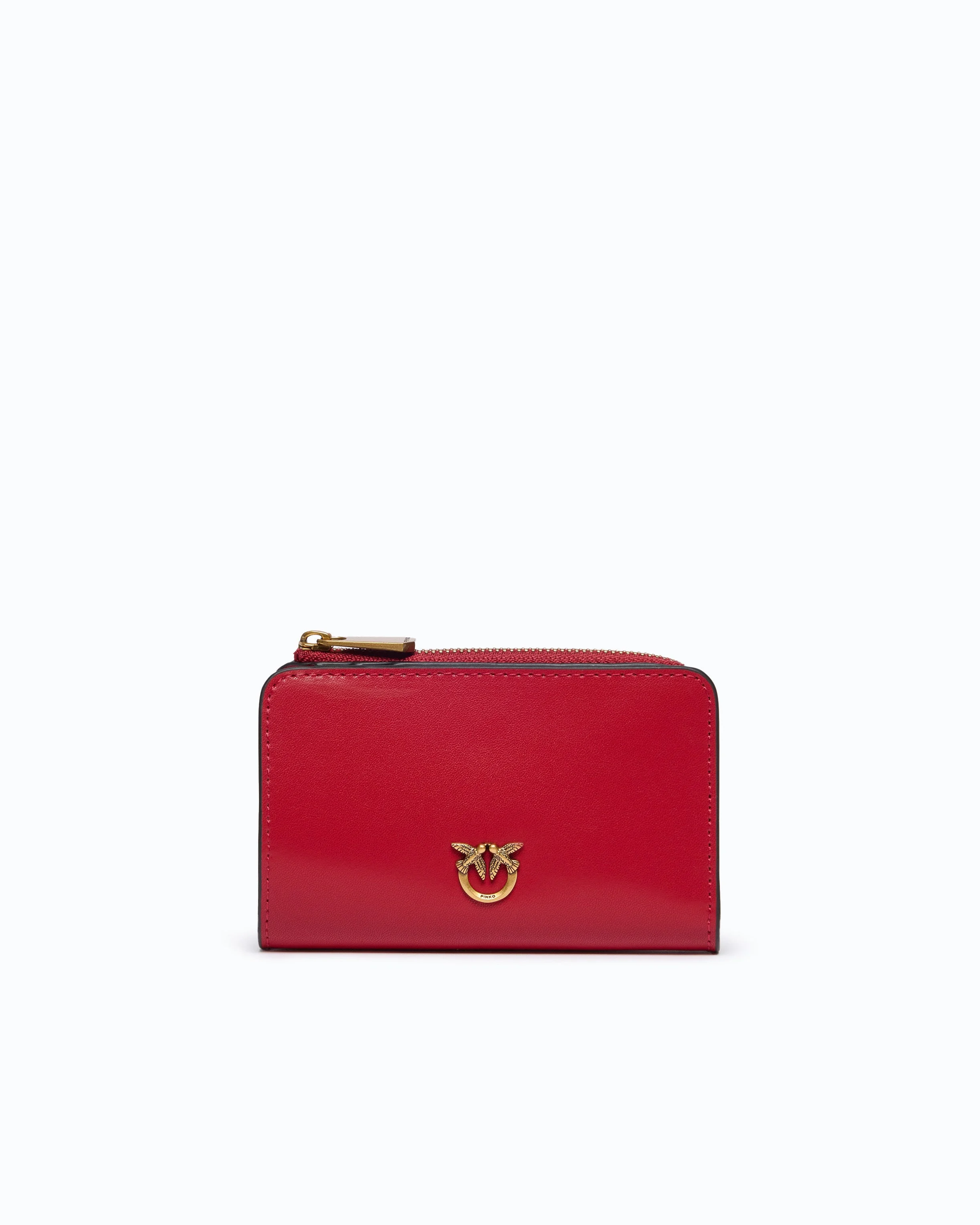 MINI WALLET IN LEATHER WITH LOVE BIRDS - 1