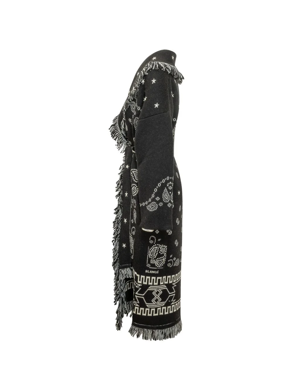 bandana jacquard fringed coat - 1