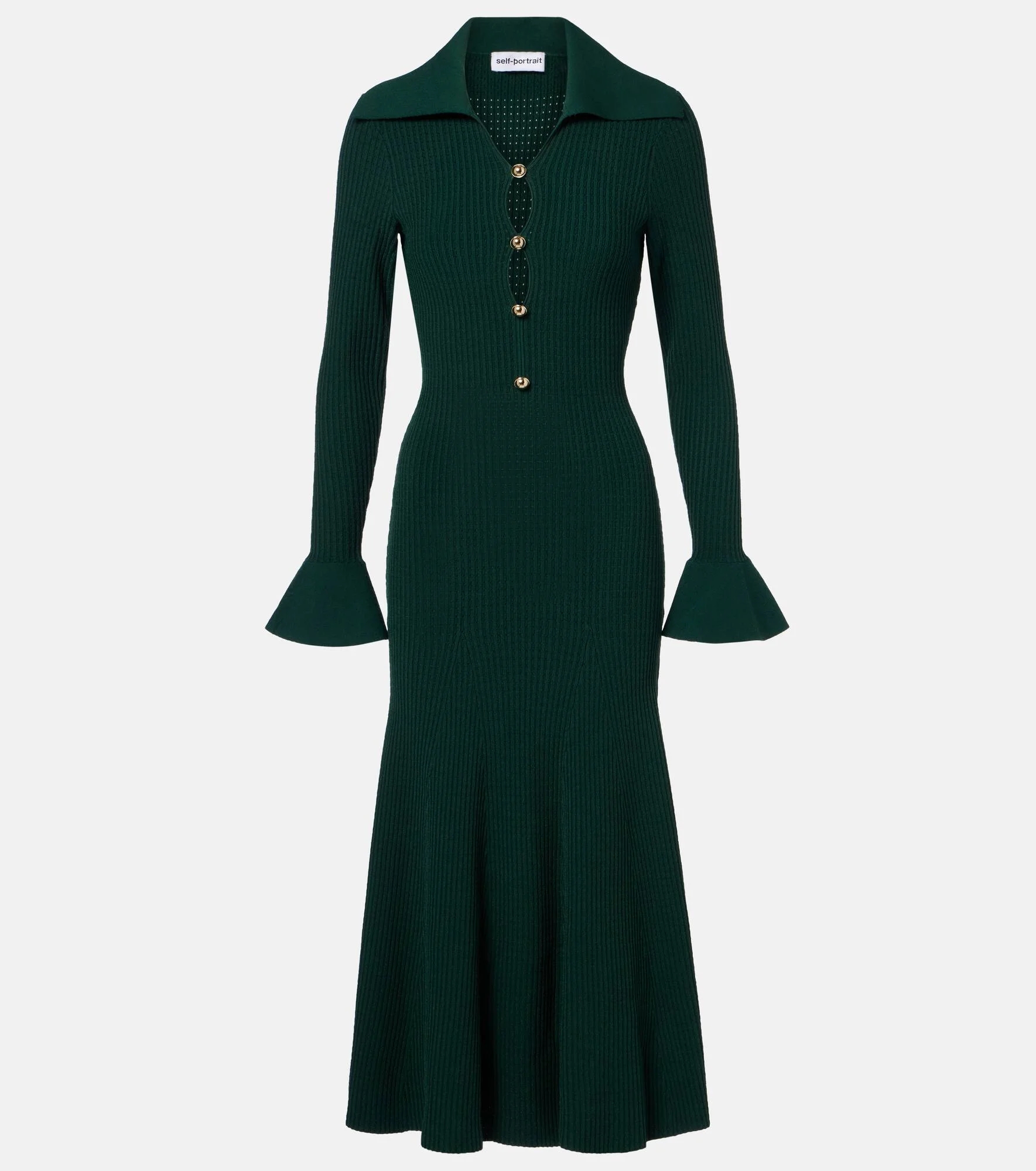 Ribbed-knit midi dress - 1