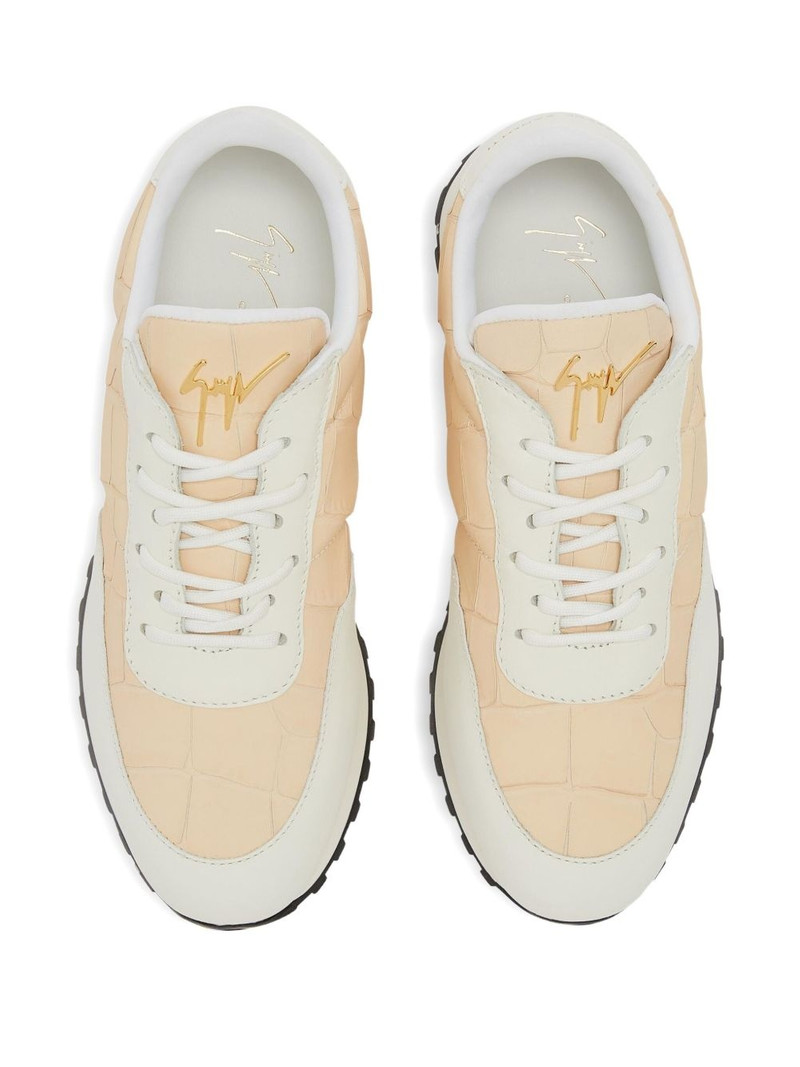 Jimi crocodile-effect leather sneakers 4