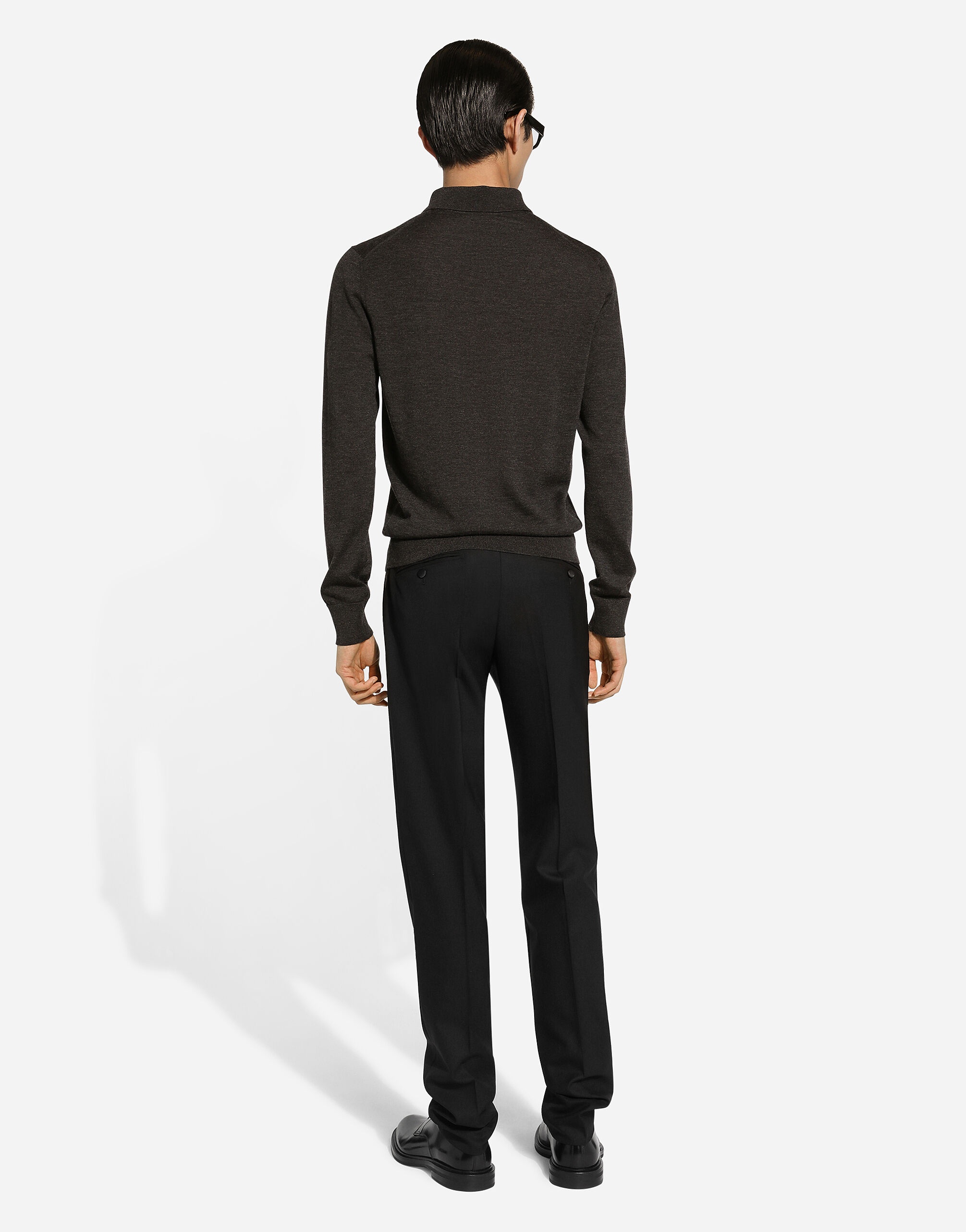 Long-sleeved cashmere polo-shirt with embroidered logo - 3
