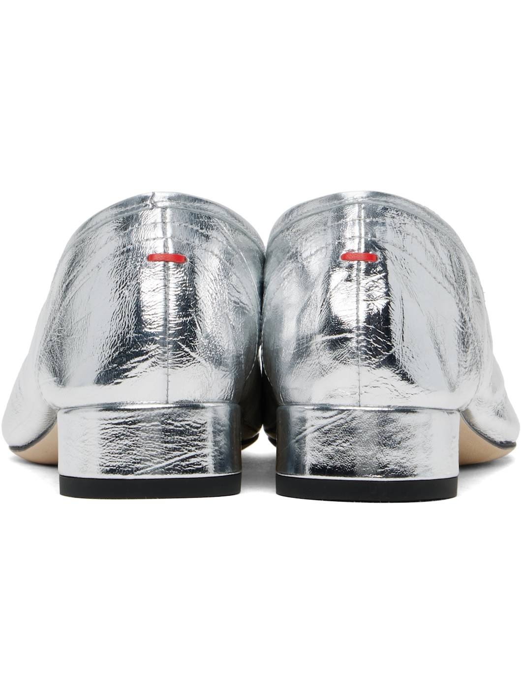 Silver Pippa Leather Ballerina Flats - 2